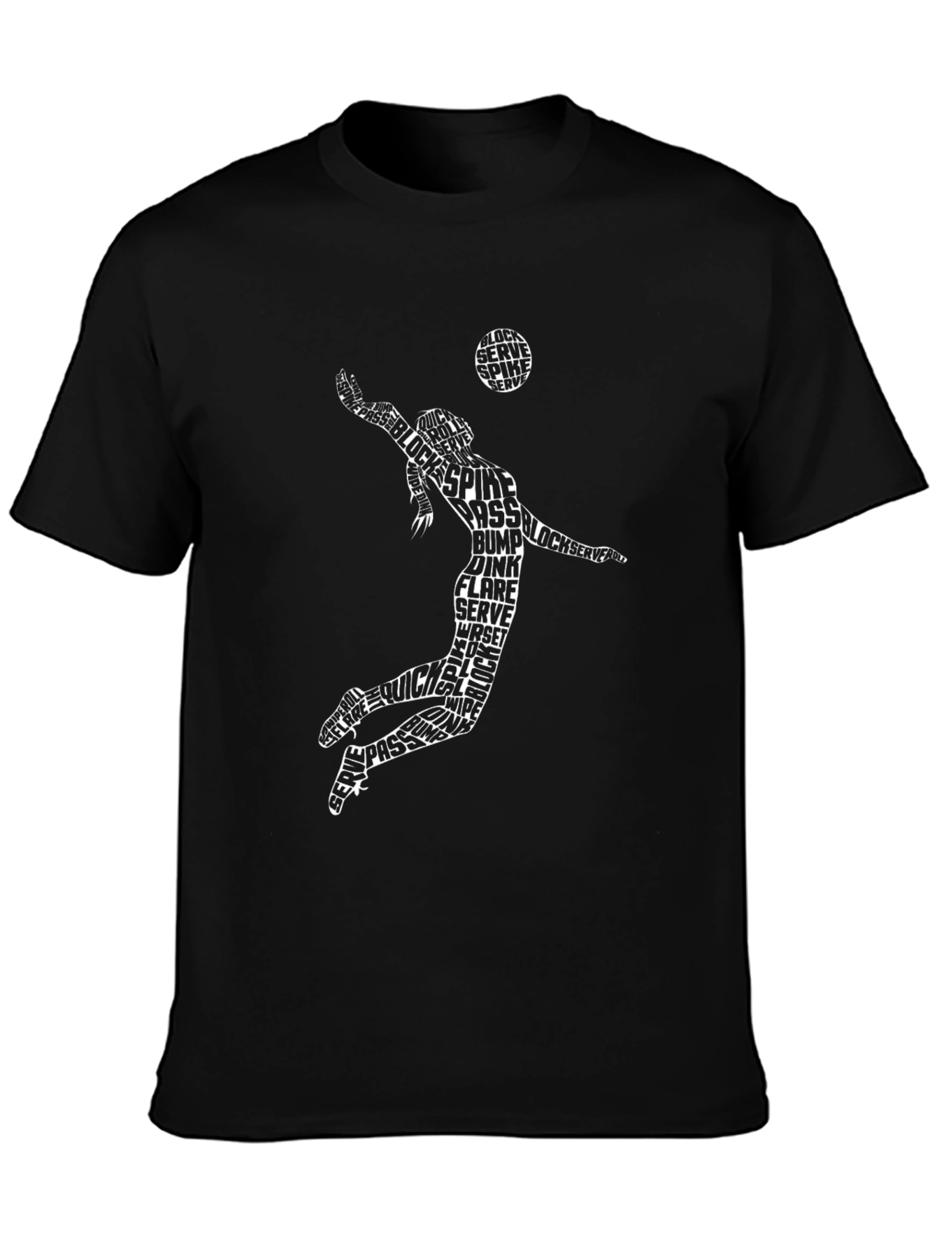 Volleyball Player Word Art Graphic Tee