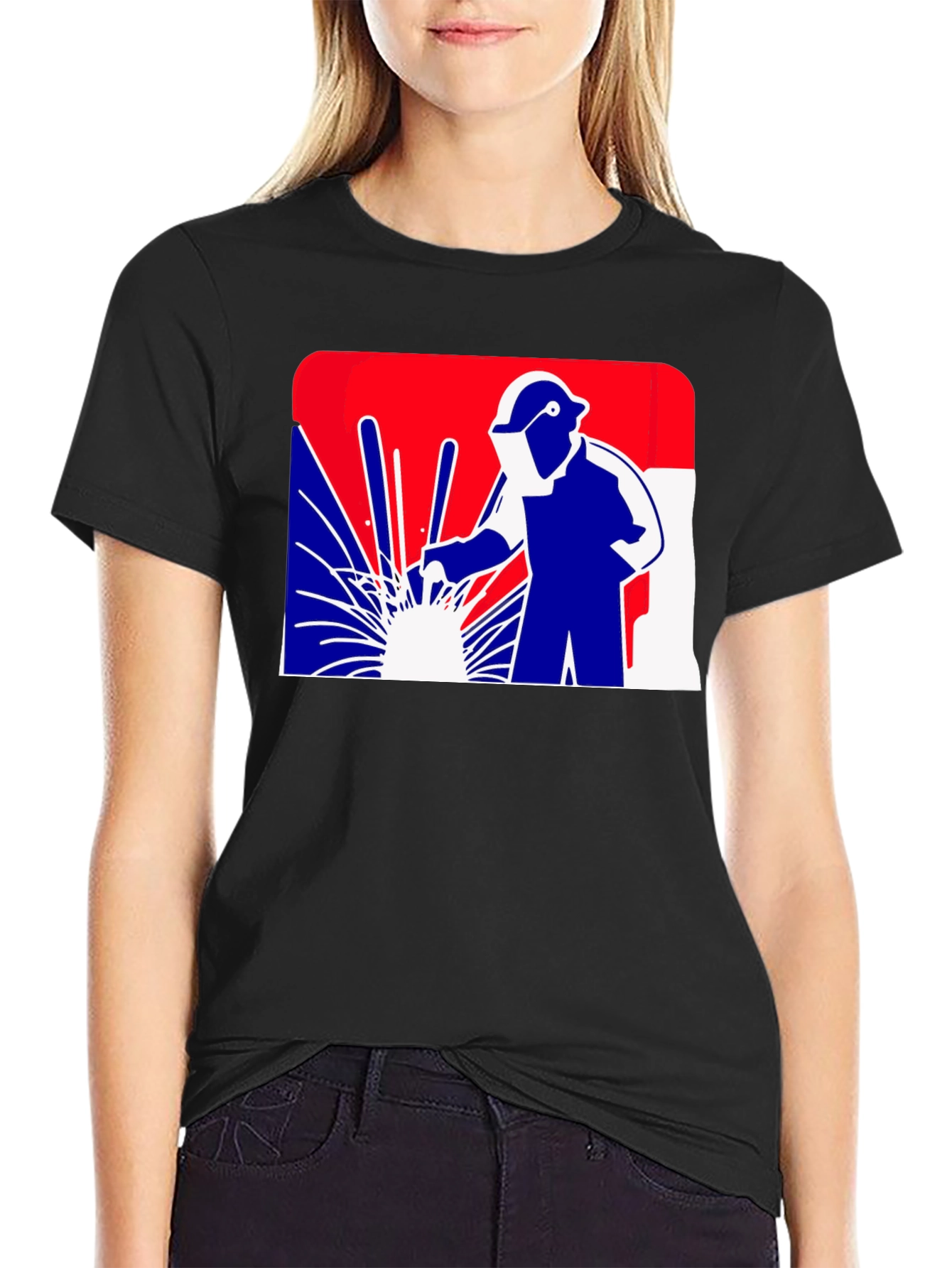 Welder Graphic T-Shirt - Patriotic Design