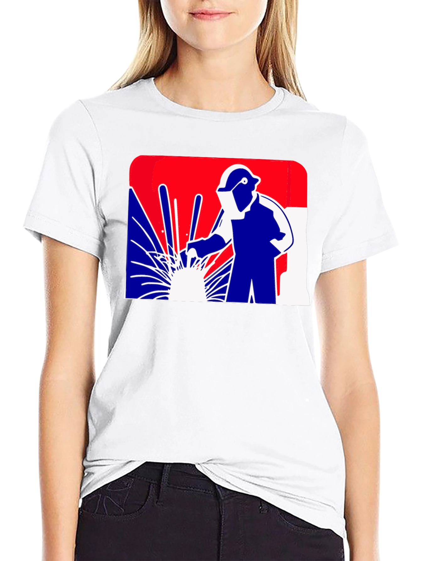 Welder Graphic T-Shirt - Patriotic Design