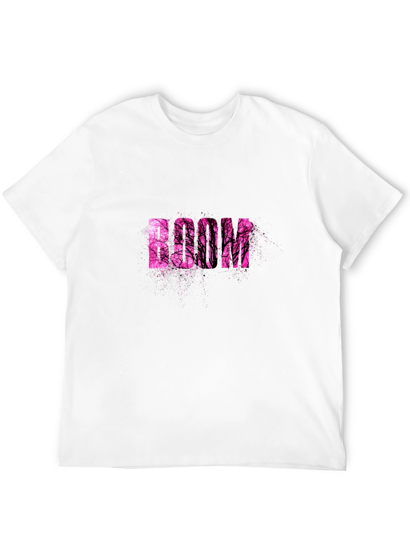 Stylish Black T-Shirt with Pink Tree Graphic
