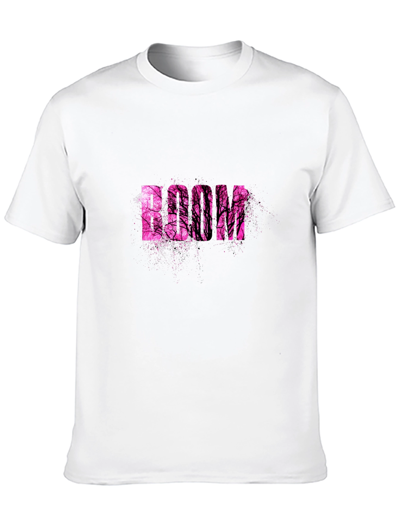 Stylish Black T-Shirt with Pink Tree Graphic