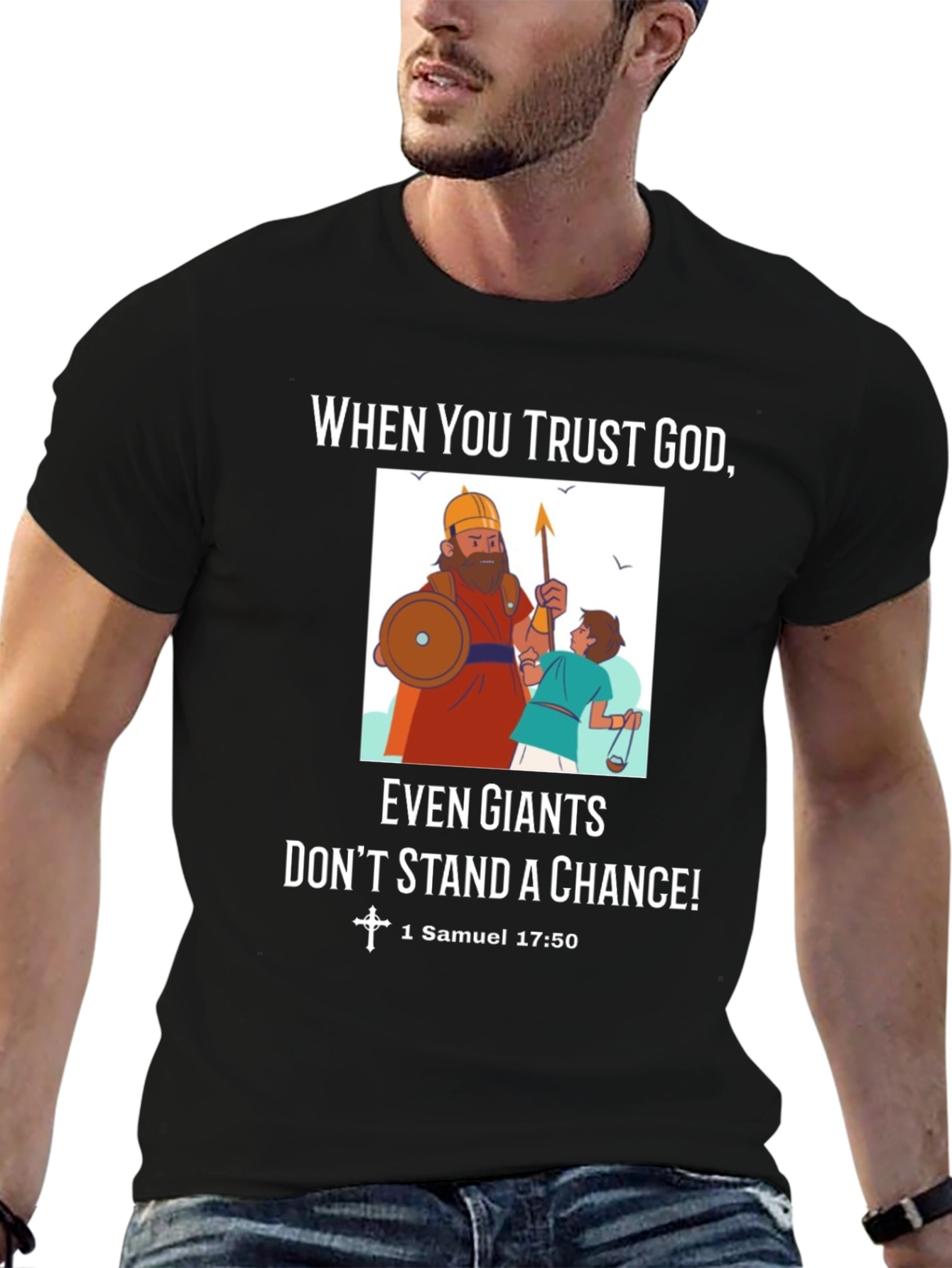 Trust God T-Shirt David and Goliath Tee