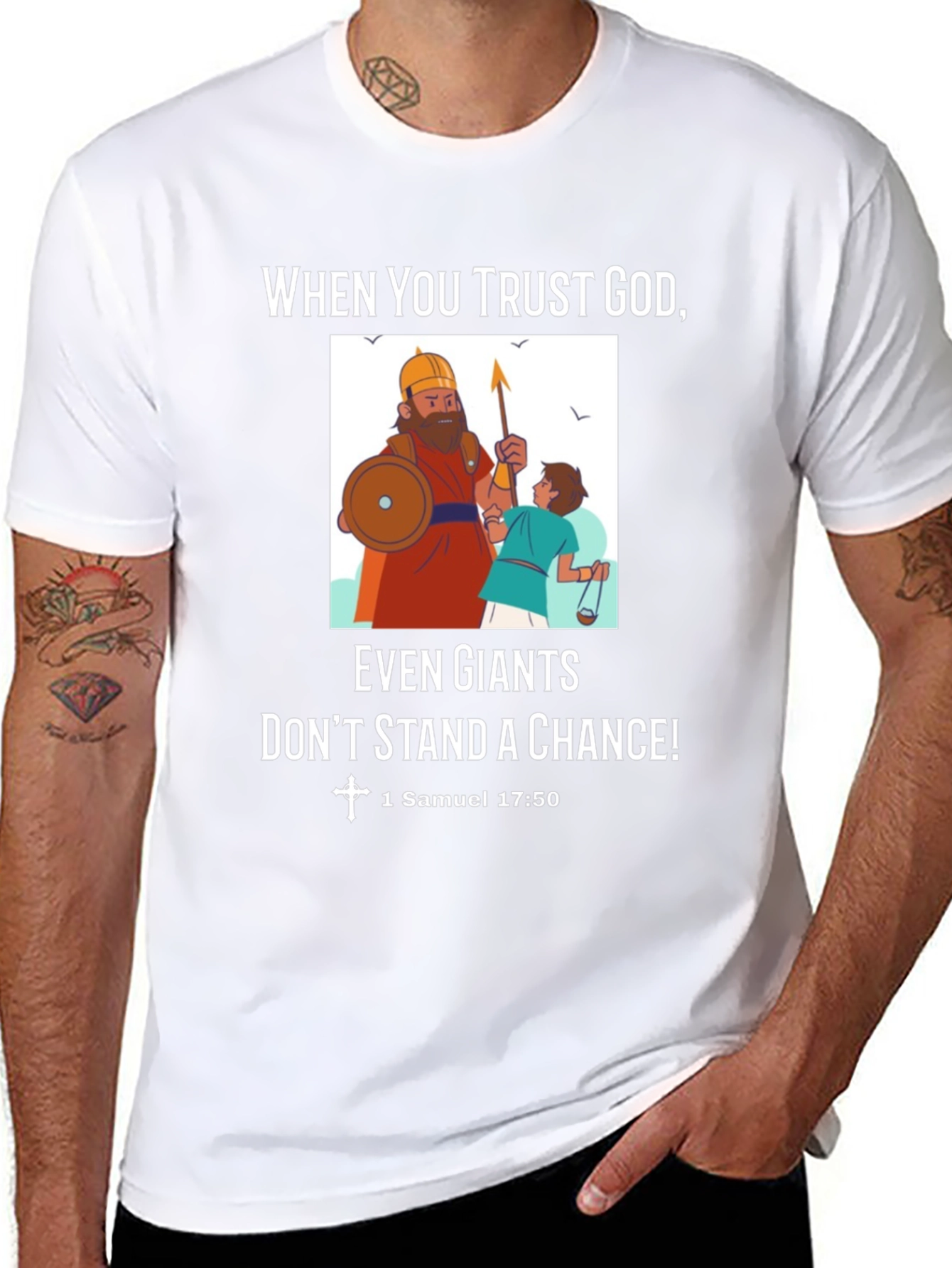 Trust God T-Shirt David and Goliath Tee