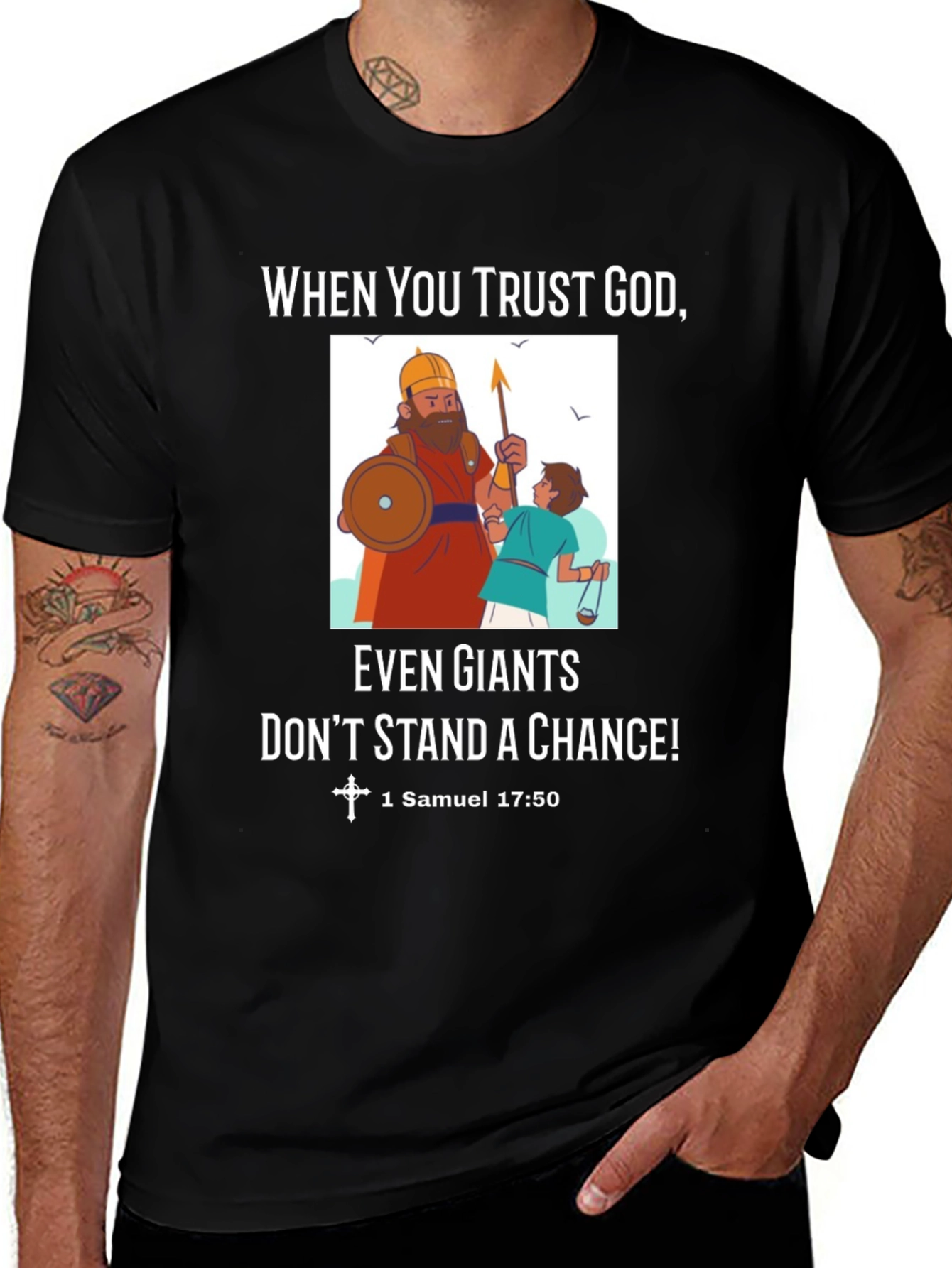 Trust God T-Shirt David and Goliath Tee
