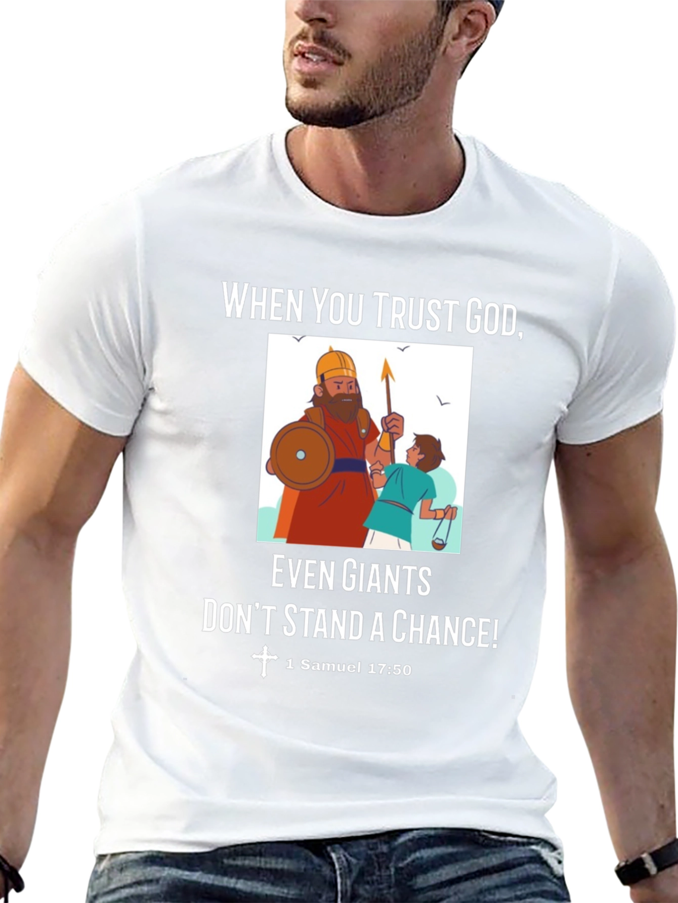 Trust God T-Shirt David and Goliath Tee