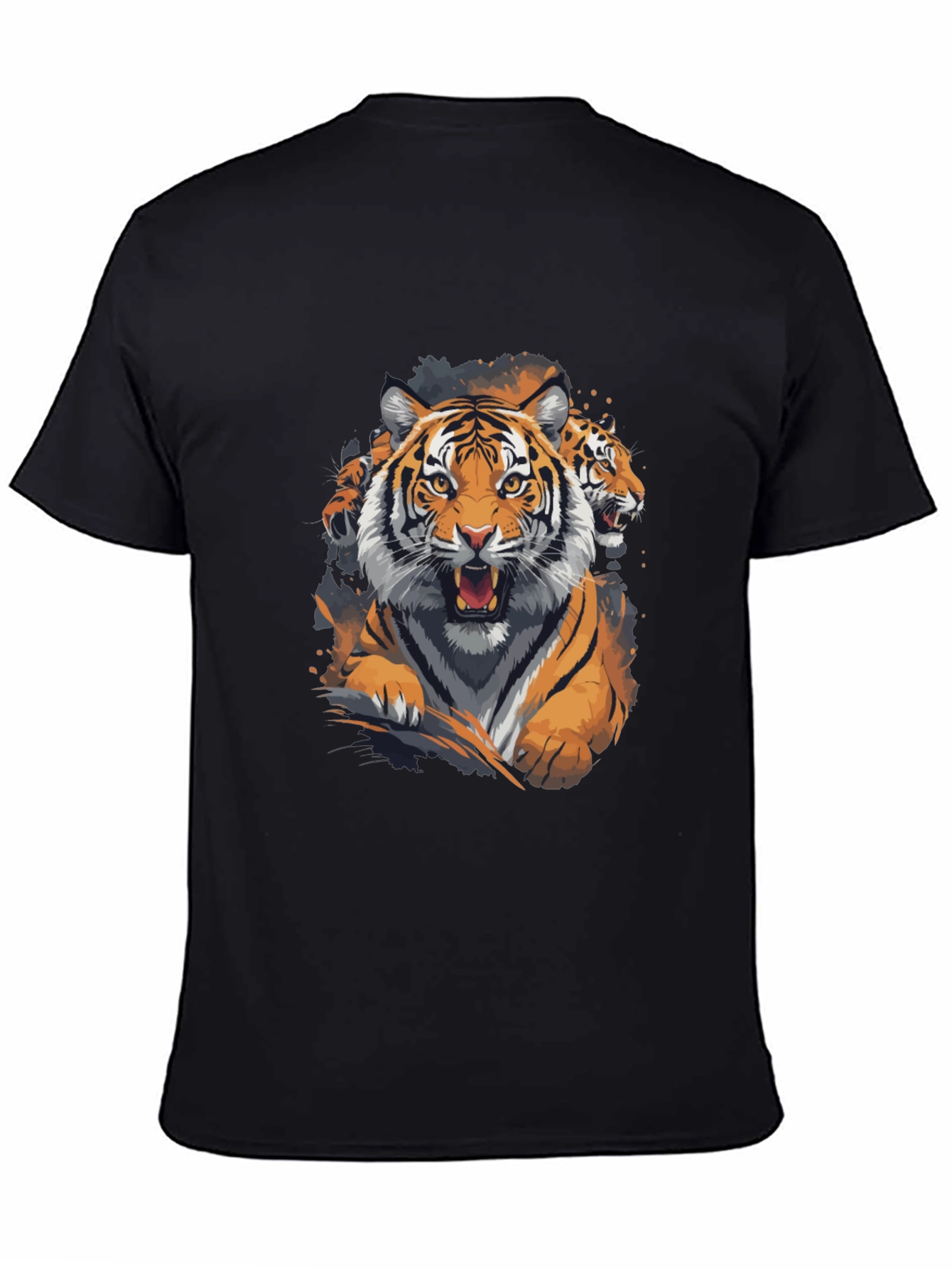 Tiger Graphic Print Crew Neck T-Shirt