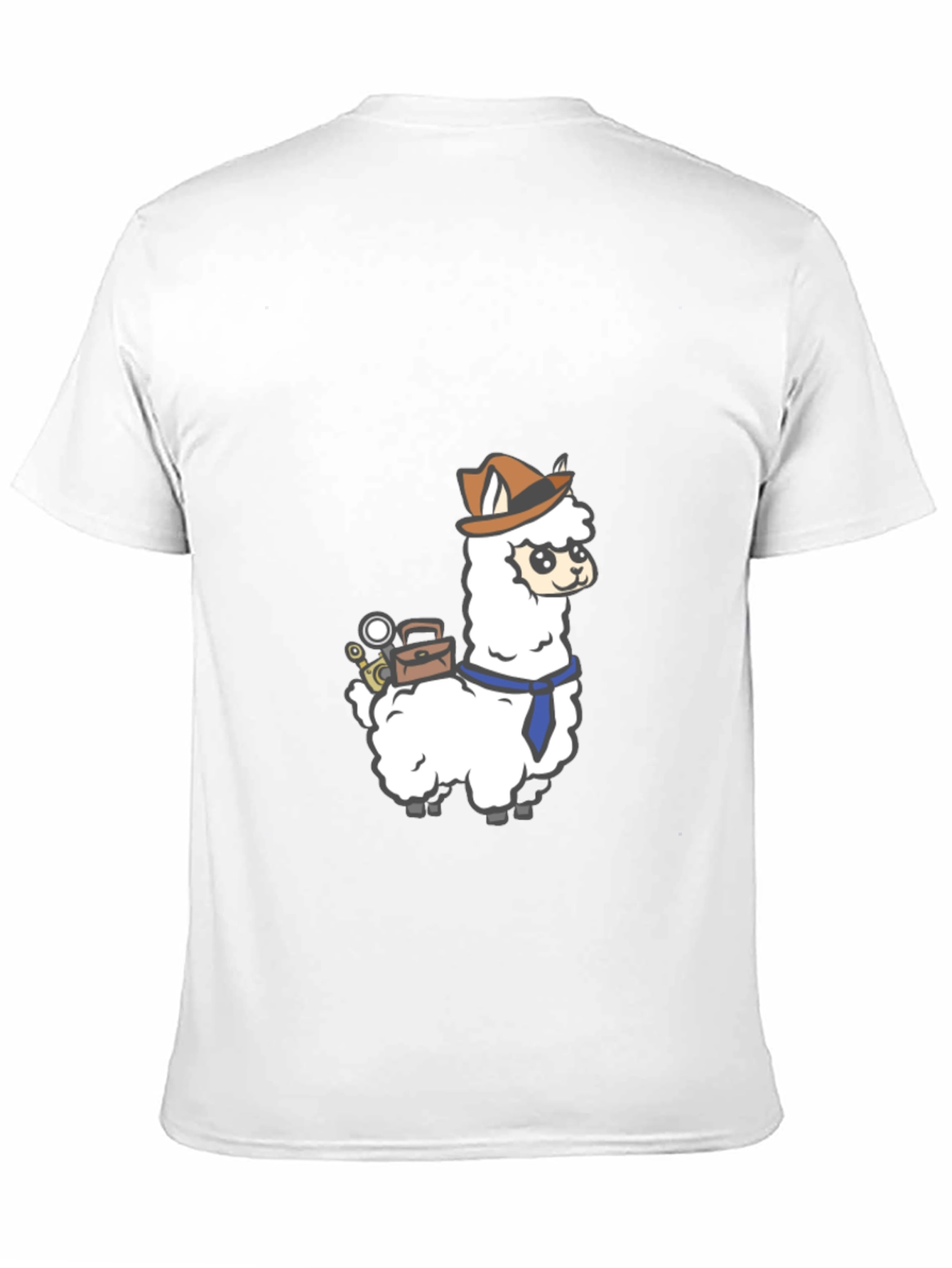 Detective Llama Graphic Tee - Black Cotton T-Shirt