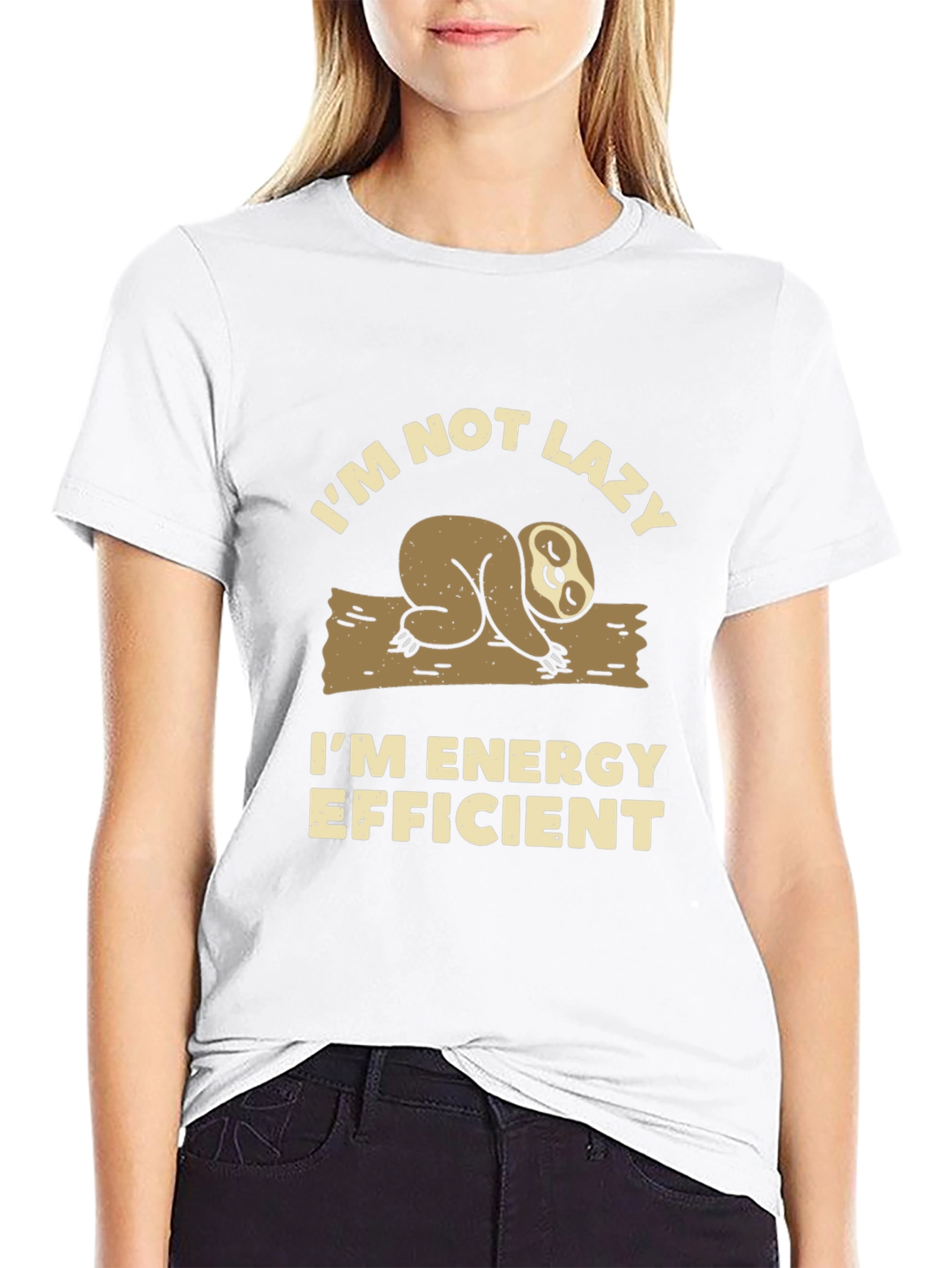 Funny Sloth T-Shirt - Im Not Lazy Energy Efficient