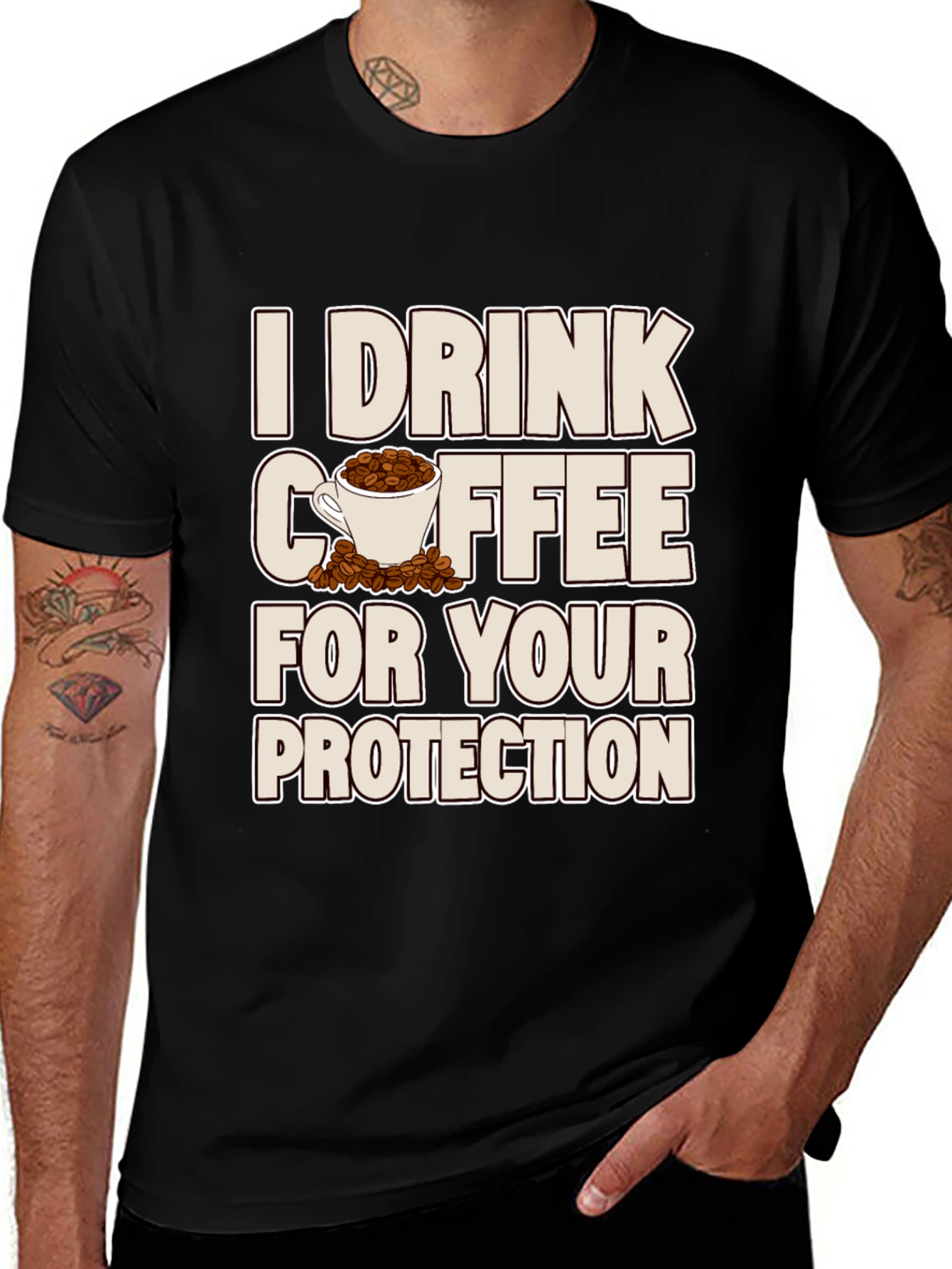 Coffee Protection T-Shirt - Sarcastic Graphic Tee