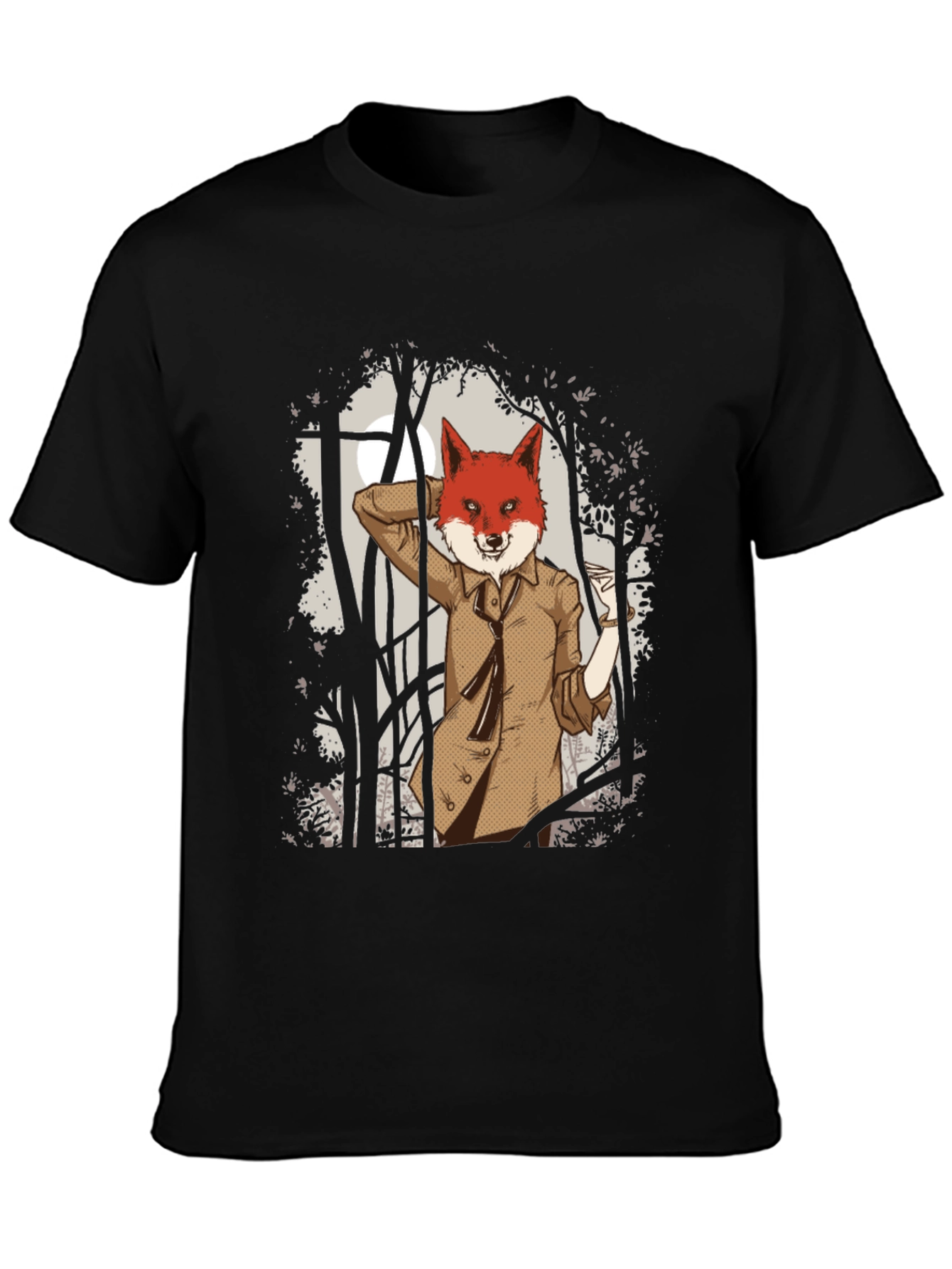 Fox Gentleman Graphic T-Shirt - Unique Forest Design