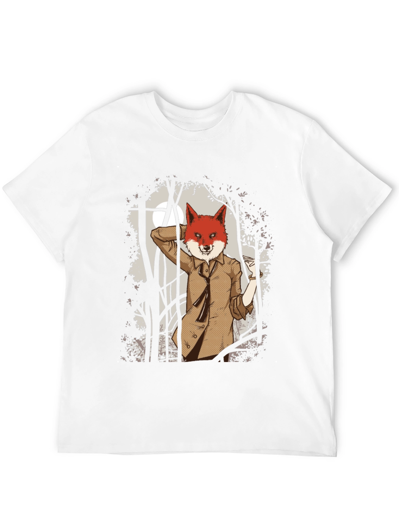 Fox Gentleman Graphic T-Shirt - Unique Forest Design