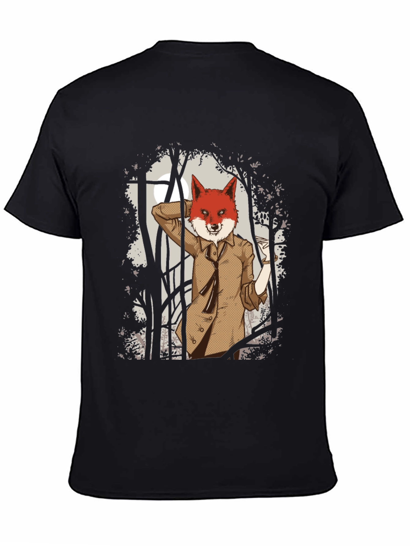 Fox Gentleman Graphic T-Shirt - Unique Forest Design