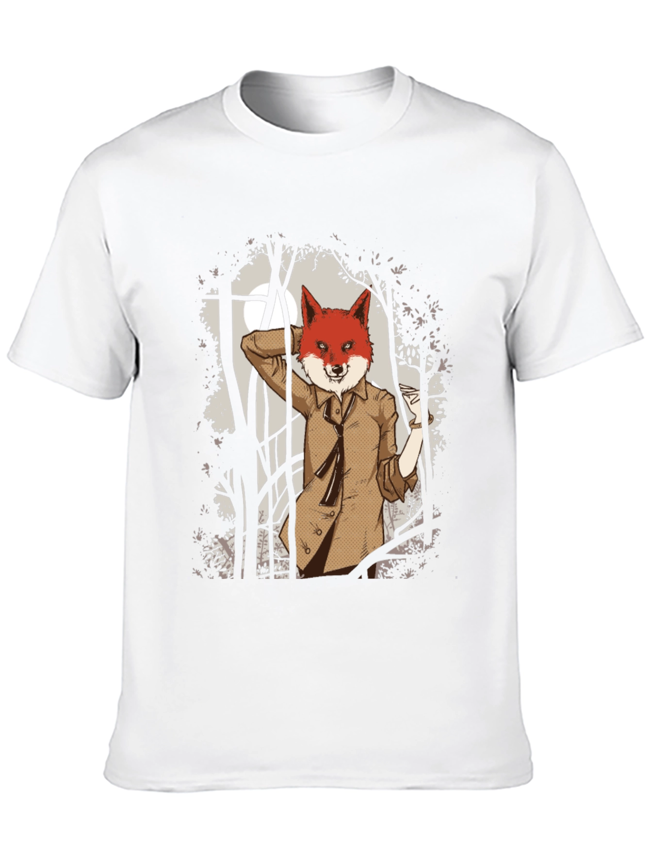 Fox Gentleman Graphic T-Shirt - Unique Forest Design