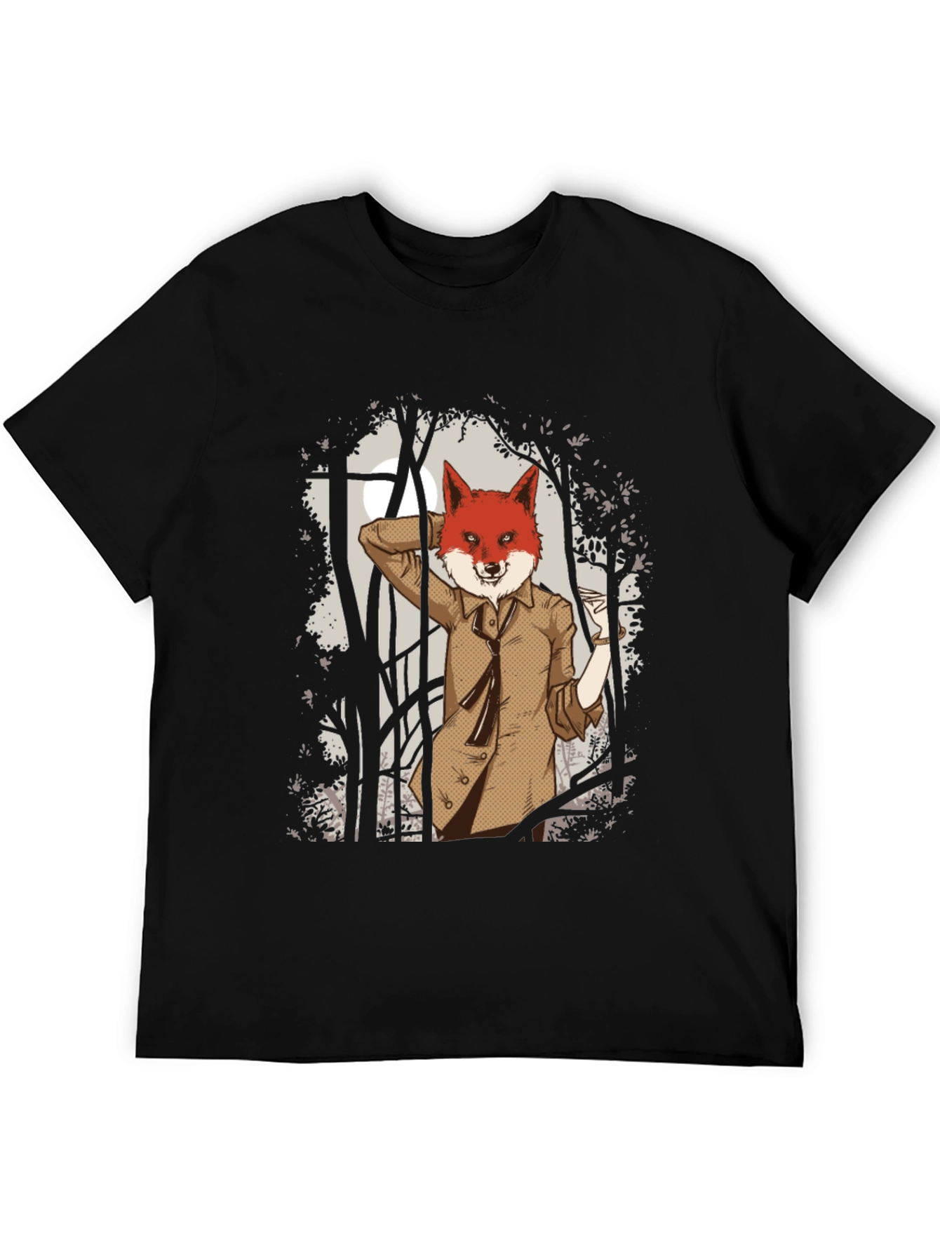 Fox Gentleman Graphic T-Shirt - Unique Forest Design