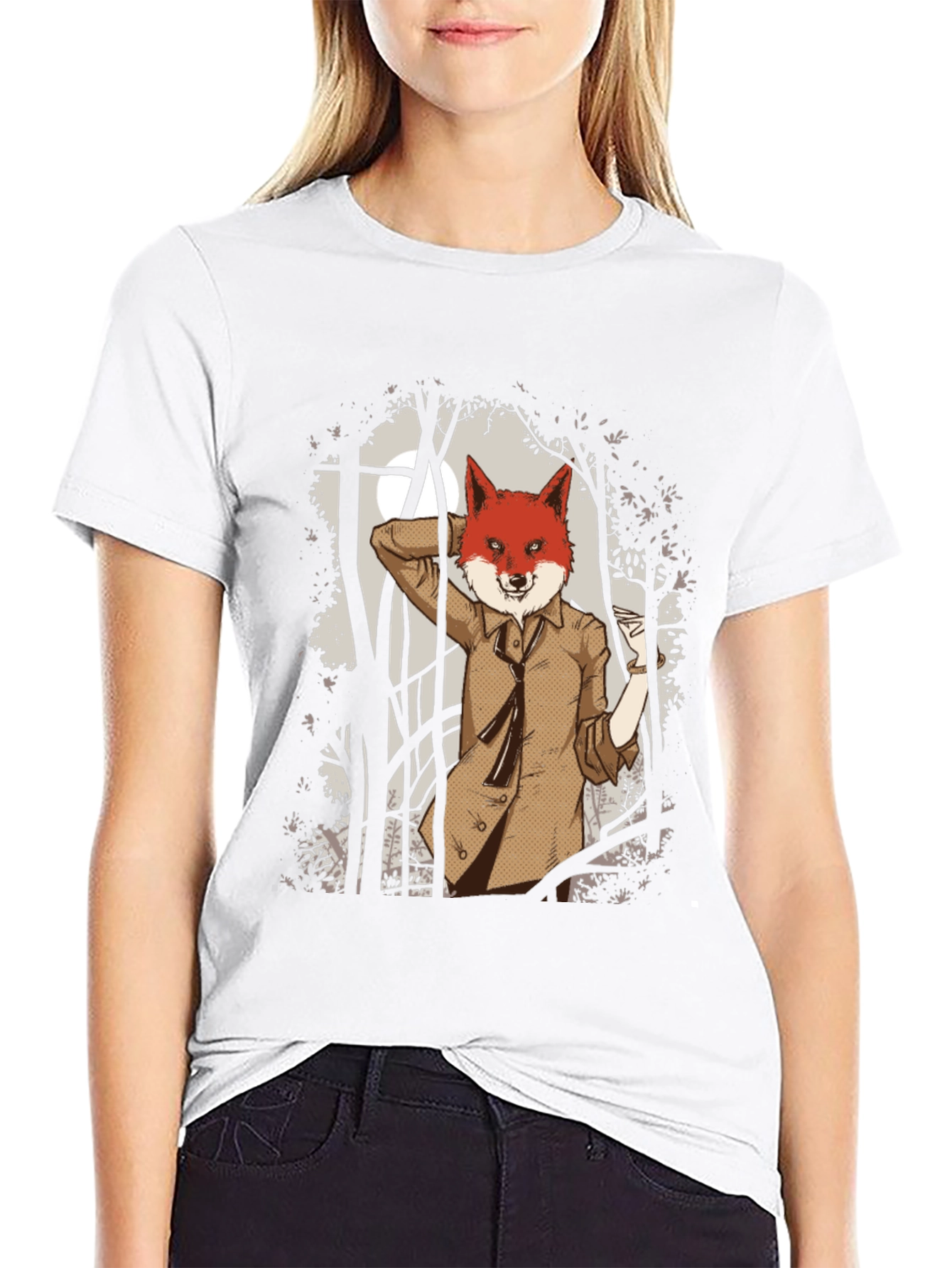 Fox Gentleman Graphic T-Shirt - Unique Forest Design
