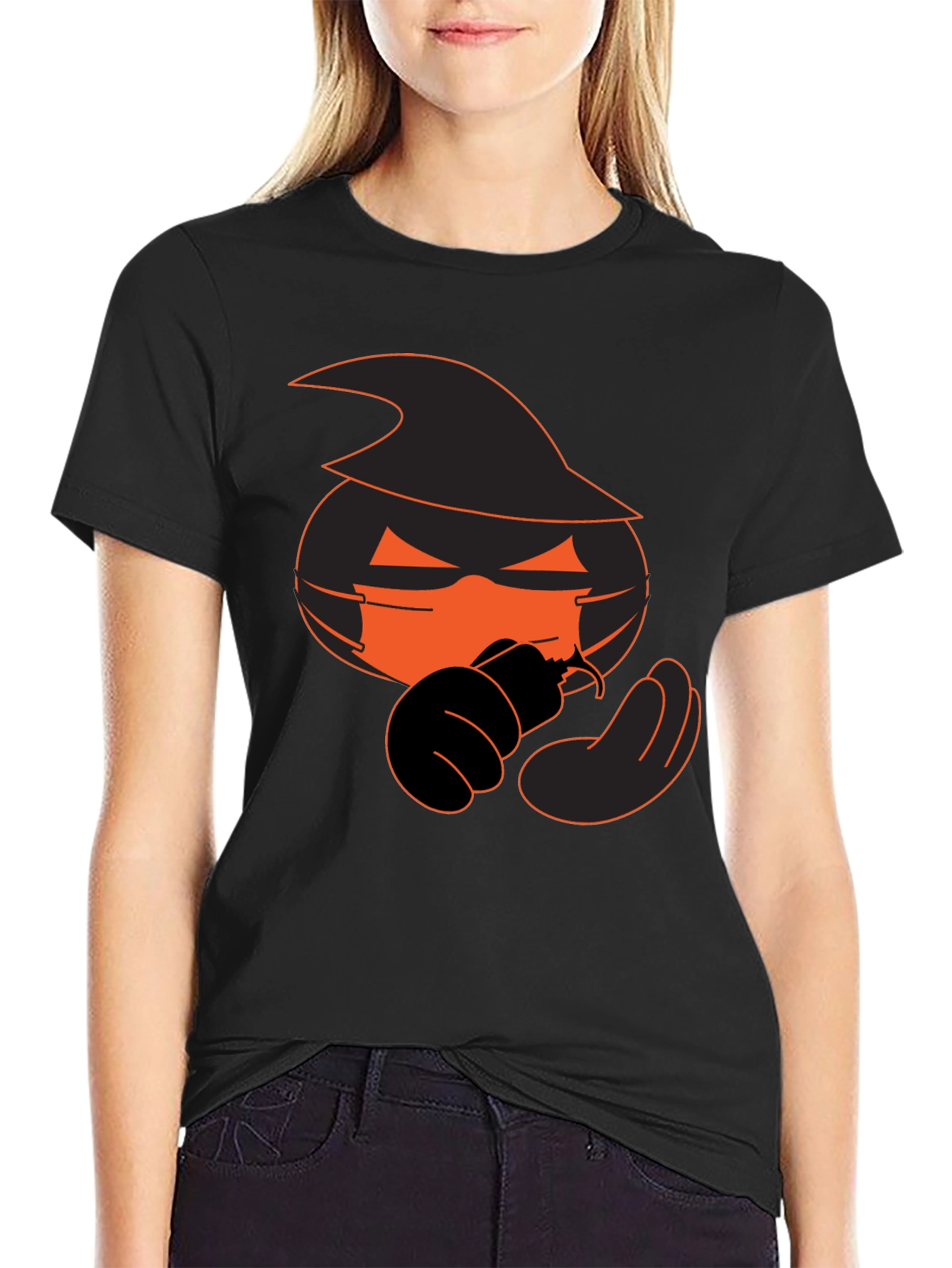 Halloween Pumpkin Witch Graphic Tee