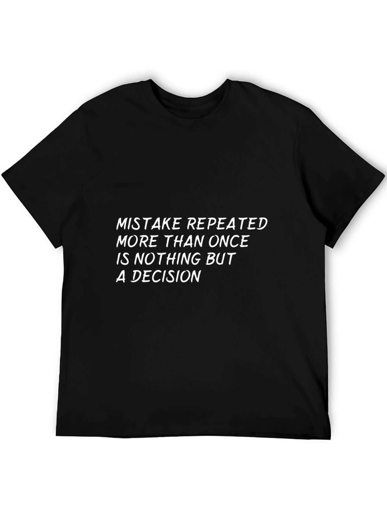 Mens Black T-Shirt with Decision Slogan