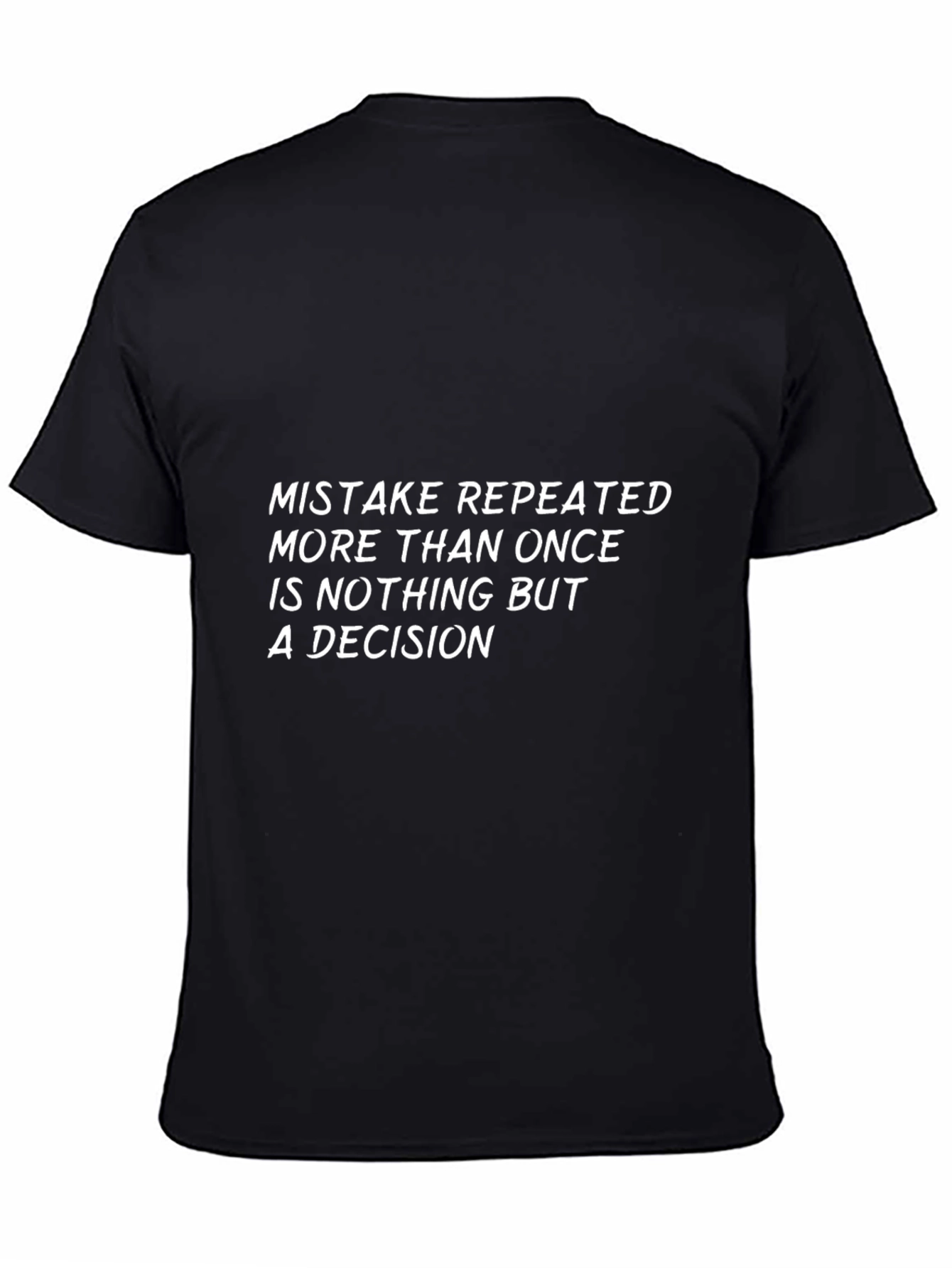 Mens Black T-Shirt with Decision Slogan