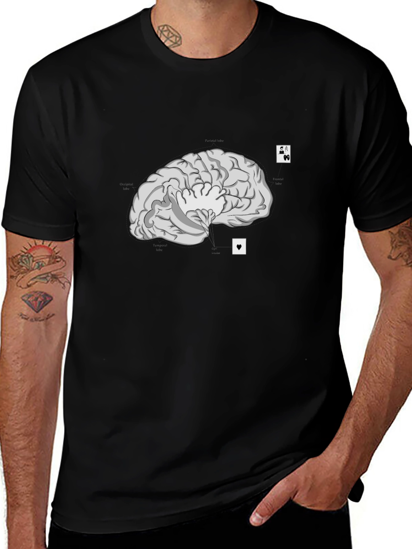 Brain and Cards Graphic Tee - Smart & Playful