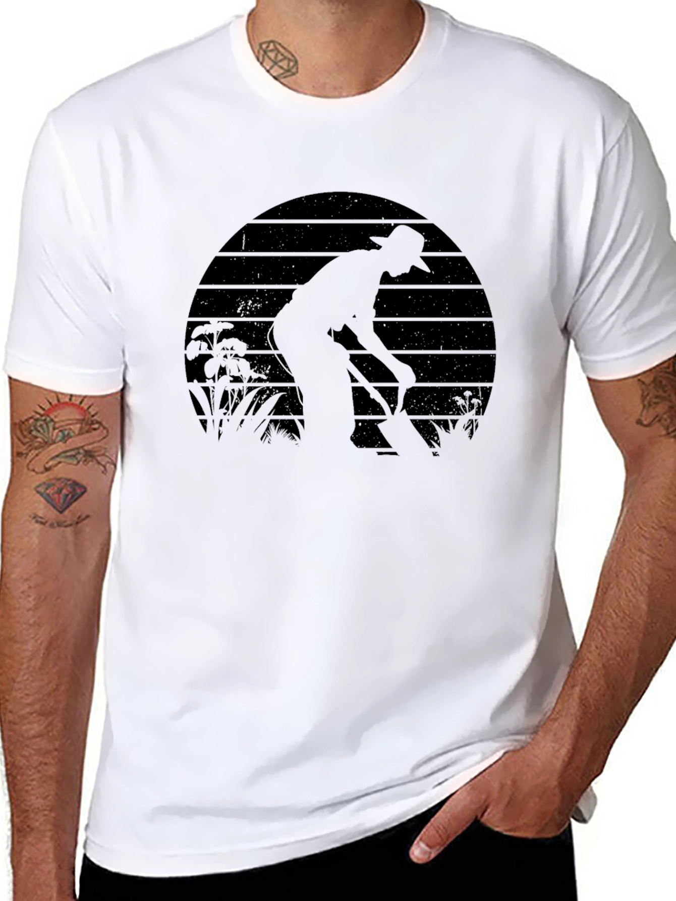 Gardener Silhouette Graphic T-Shirt - Black