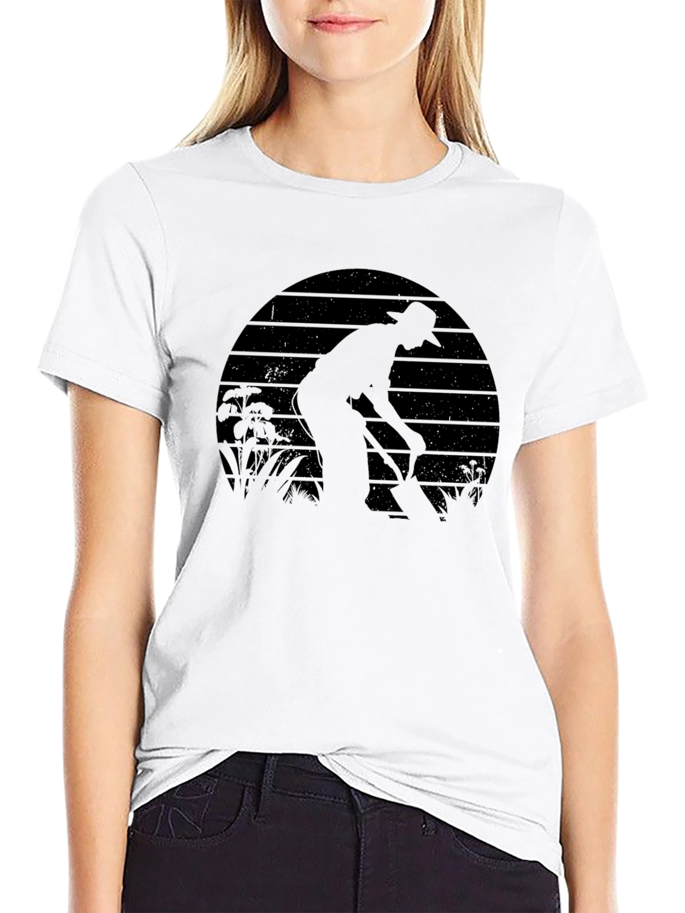 Gardener Silhouette Graphic T-Shirt - Black
