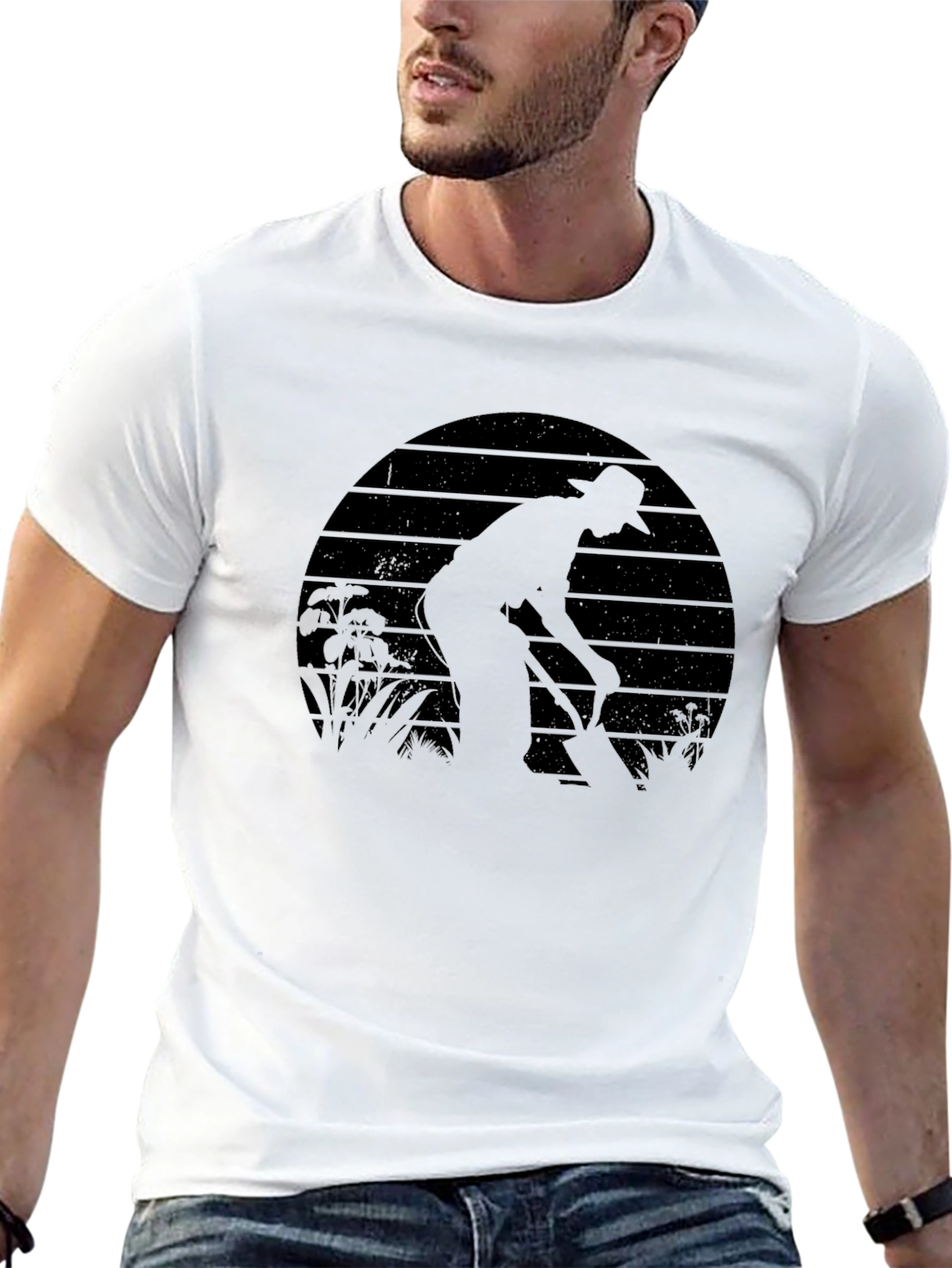 Gardener Silhouette Graphic T-Shirt - Black