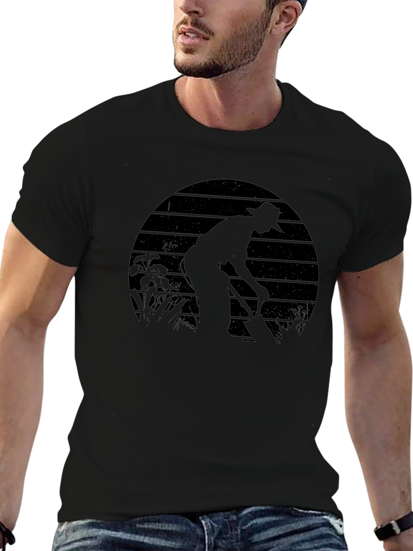 Gardener Silhouette Graphic T-Shirt - Black