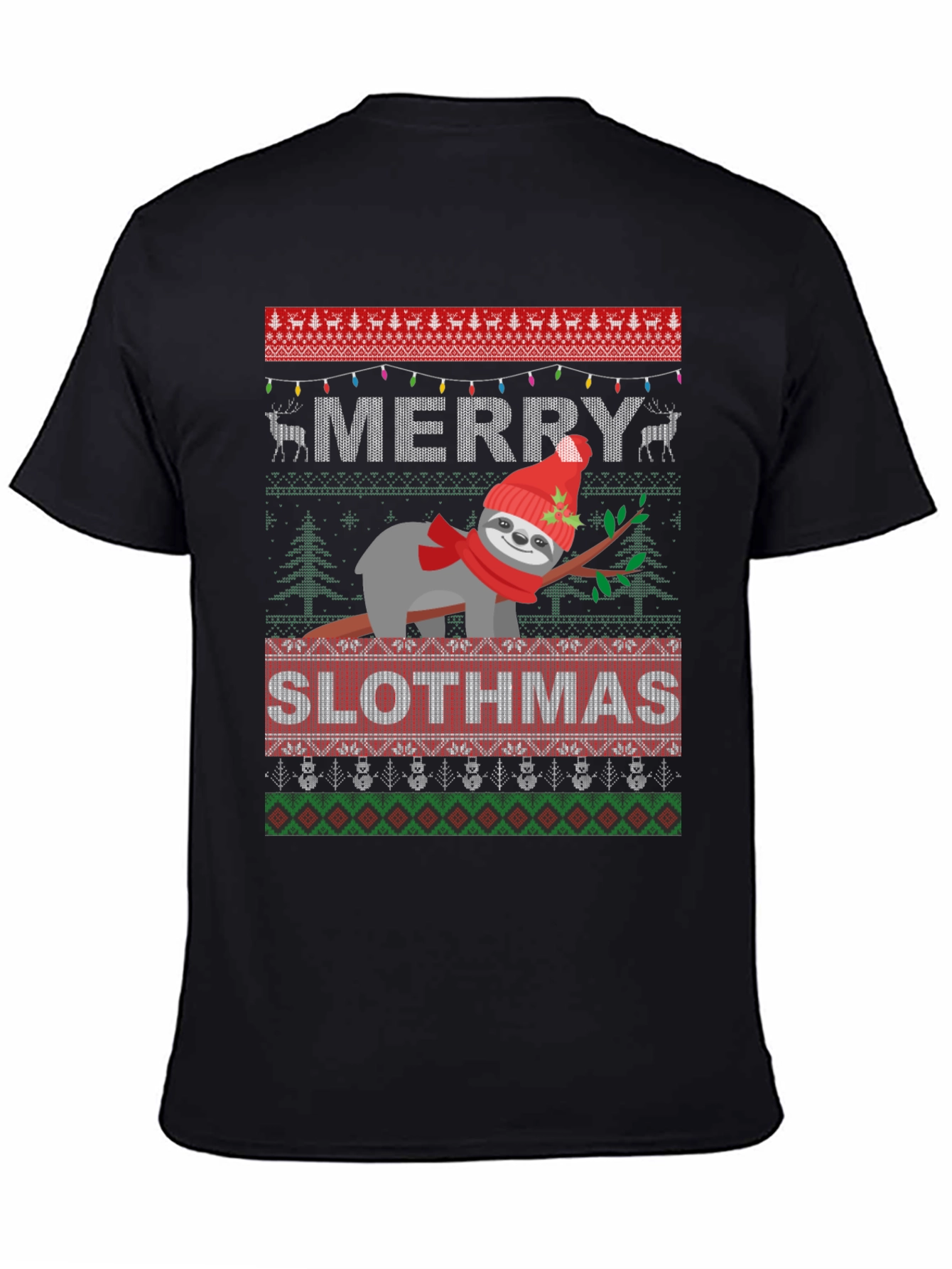 Merry Slothmas Ugly Christmas T-Shirt