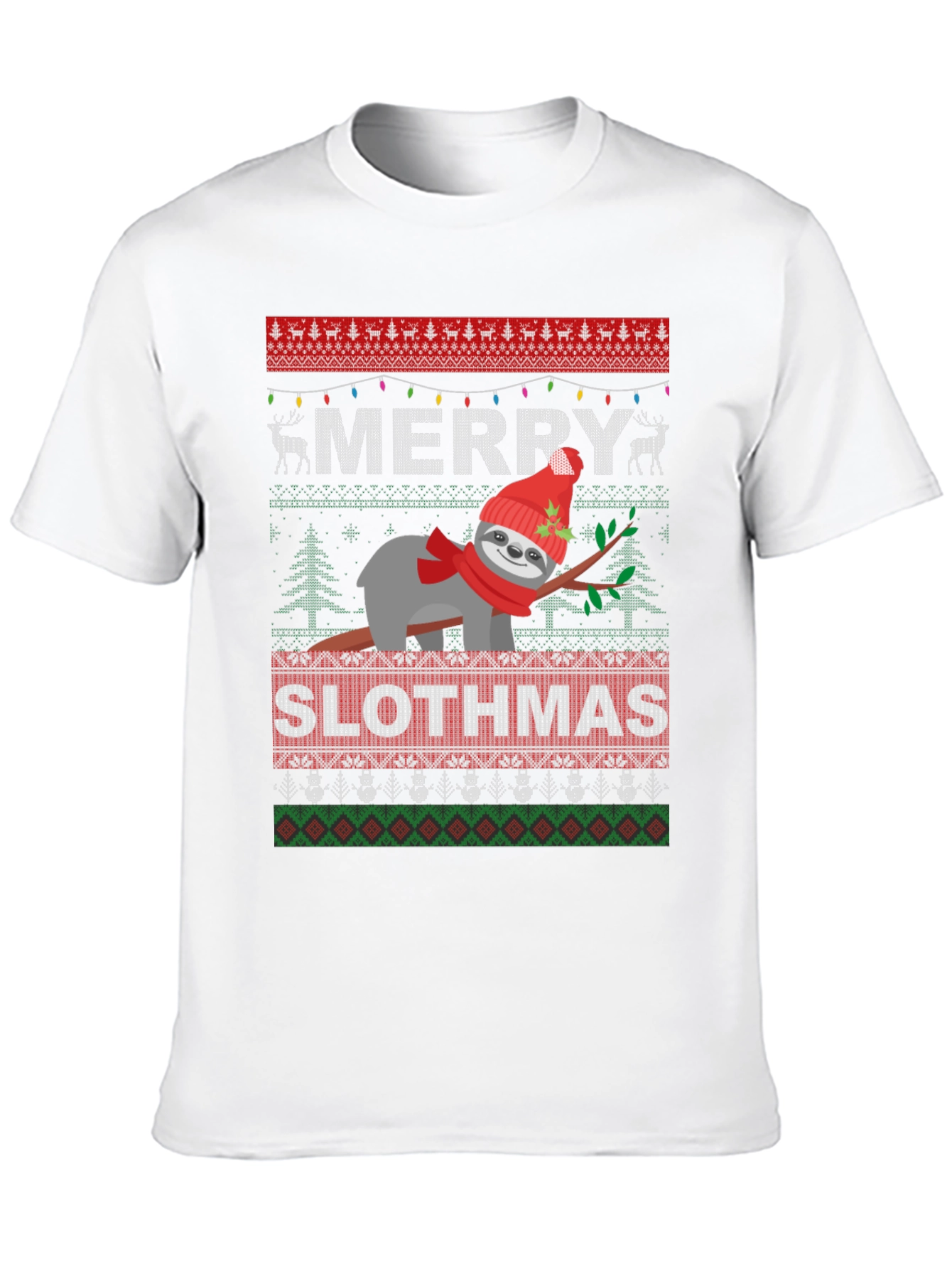 Merry Slothmas Ugly Christmas T-Shirt