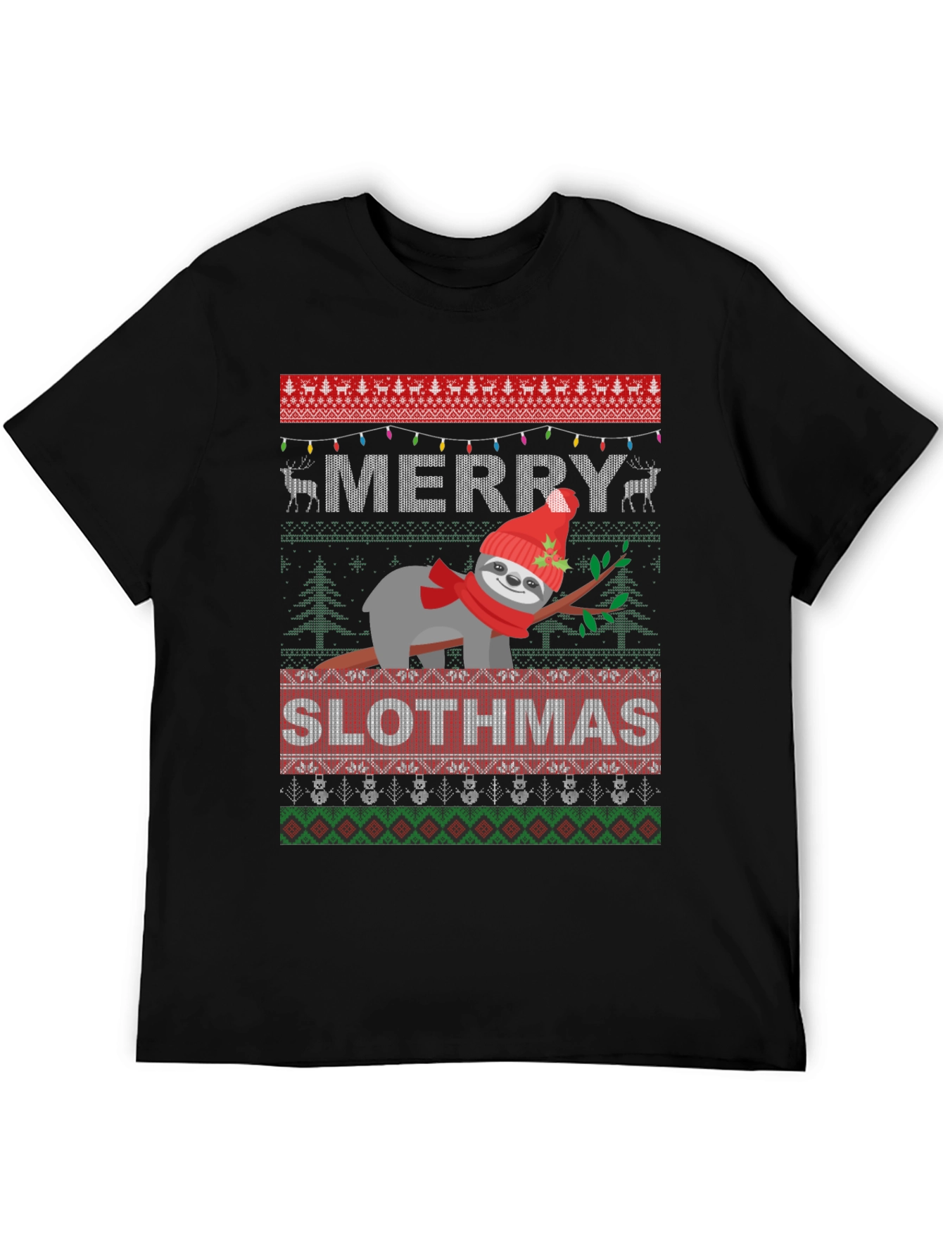 Merry Slothmas Ugly Christmas T-Shirt