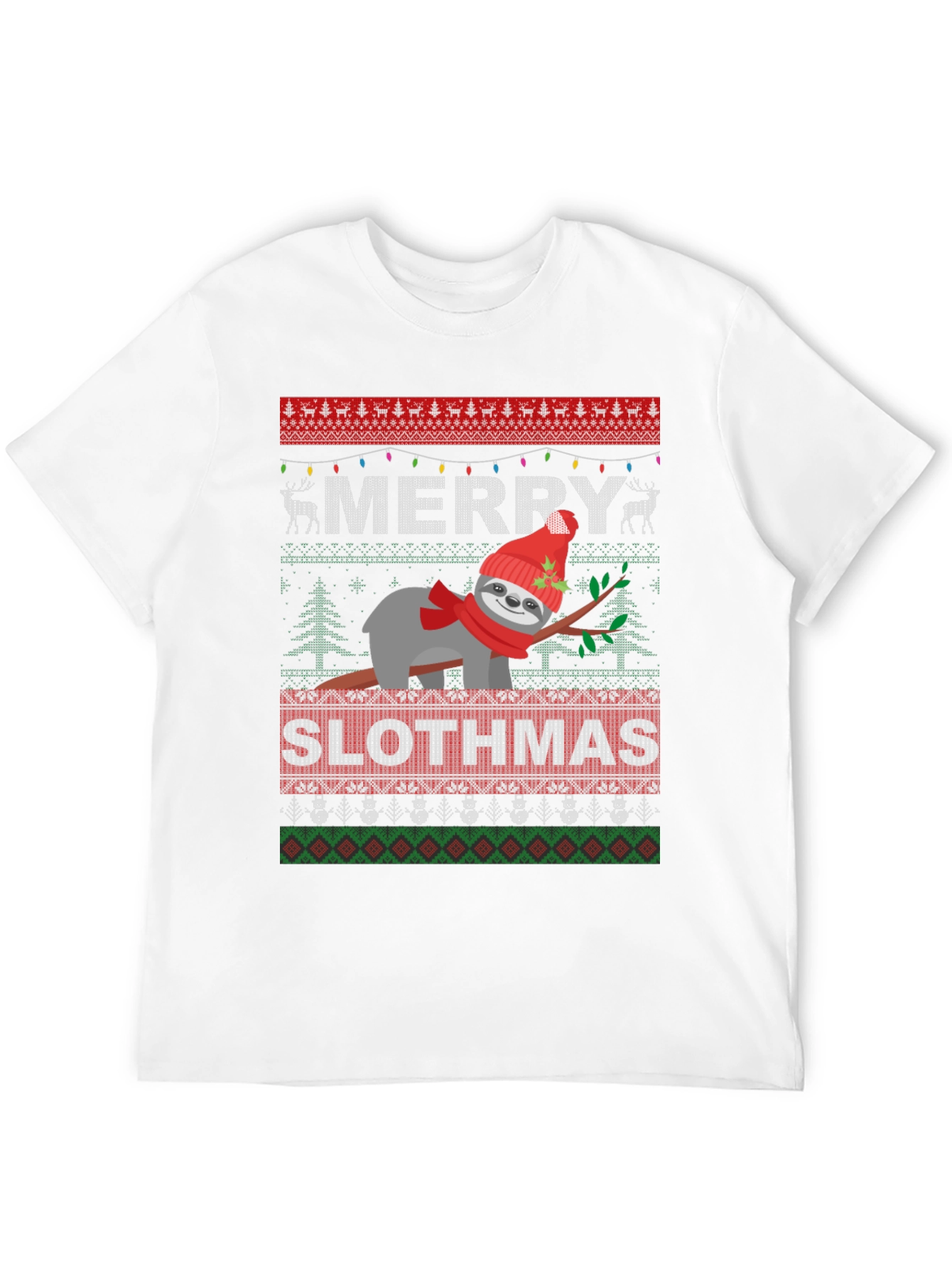 Merry Slothmas Ugly Christmas T-Shirt