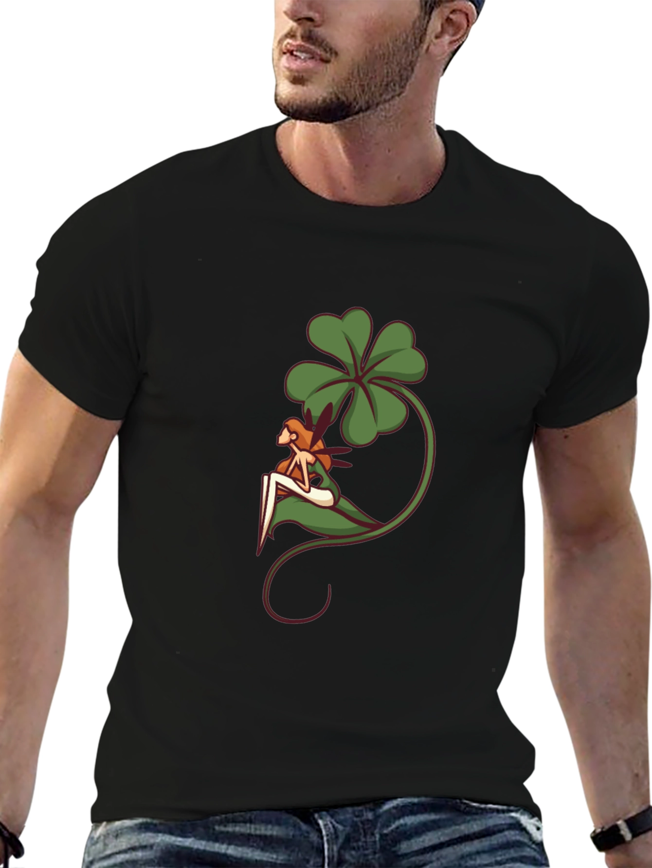 Lucky Fairy Graphic T-Shirt - Black Cotton Tee