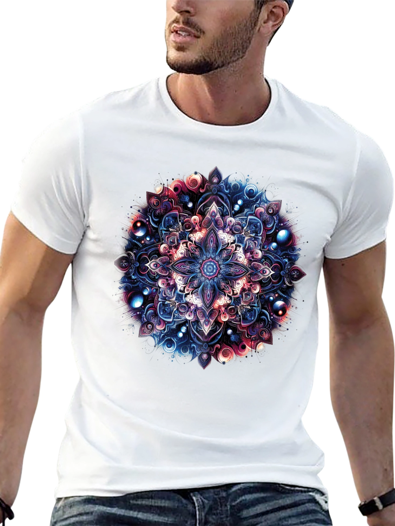 Mandala Art Graphic Black T-Shirt