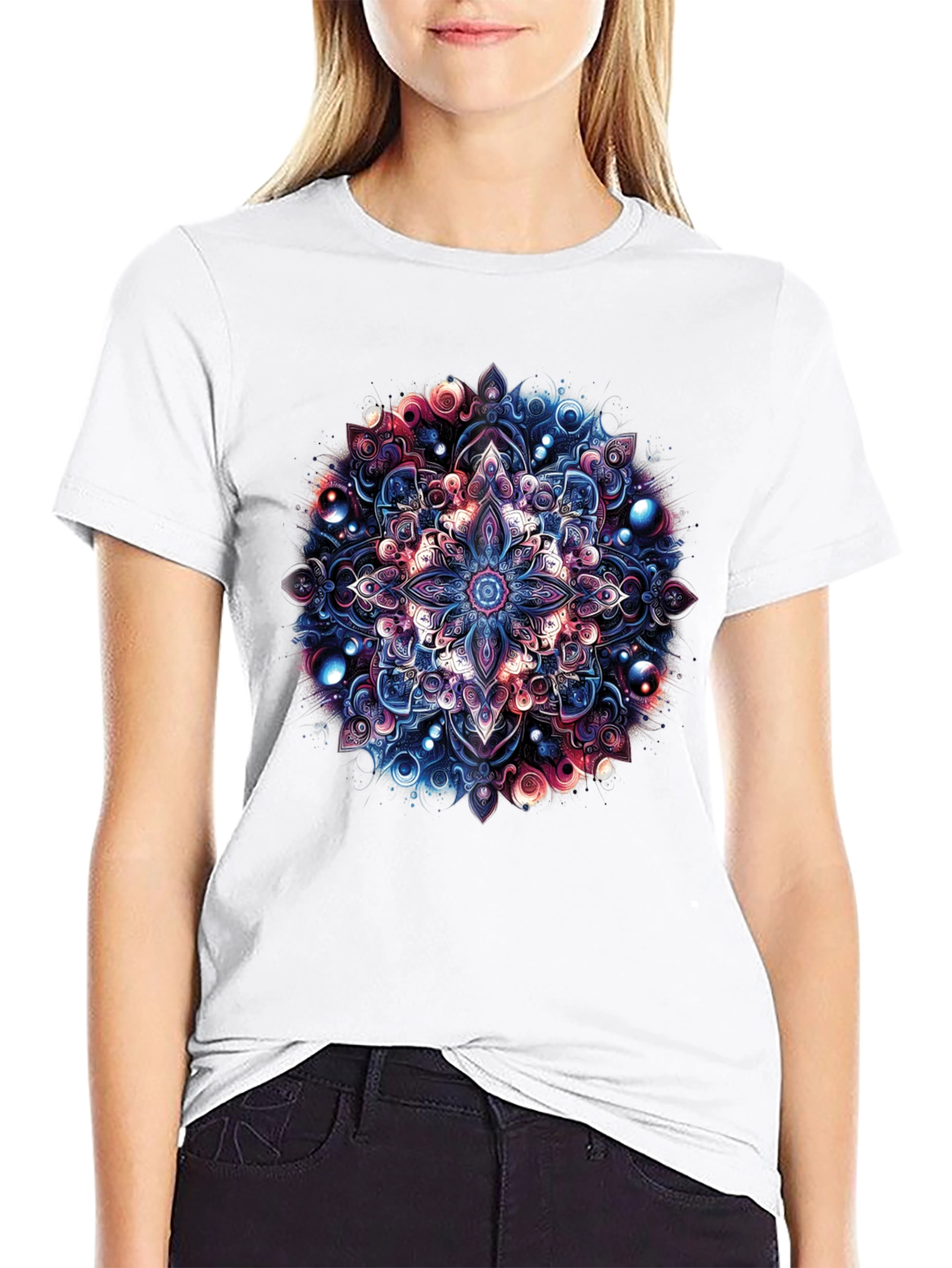 Mandala Art Graphic Black T-Shirt