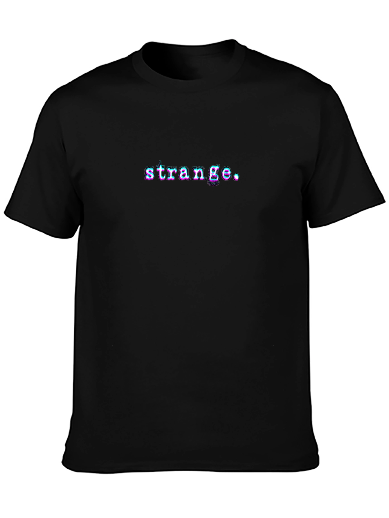 Strange Graphic Tee - Black Short Sleeve T-Shirt