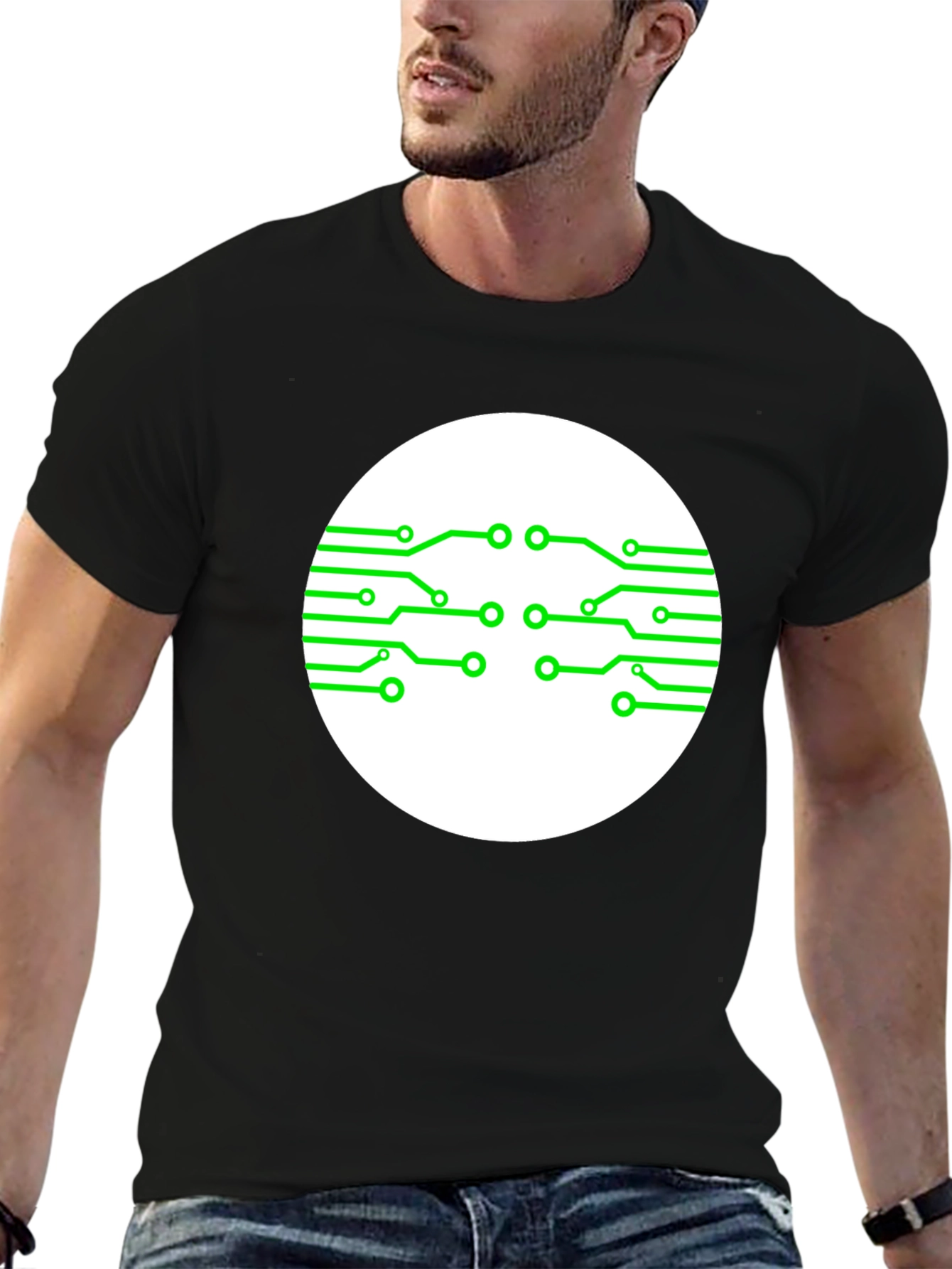 Tech Circuit Graphic Black T-Shirt