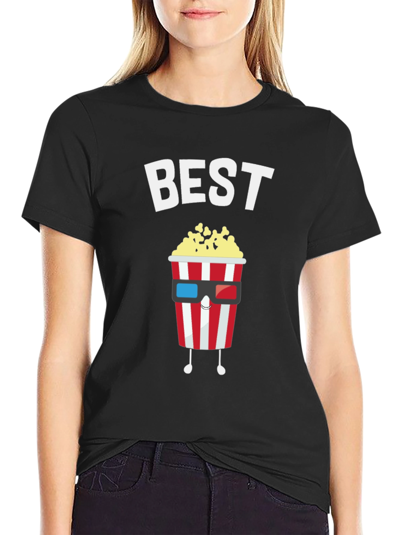 Best Movie Night Popcorn Graphic T-Shirt