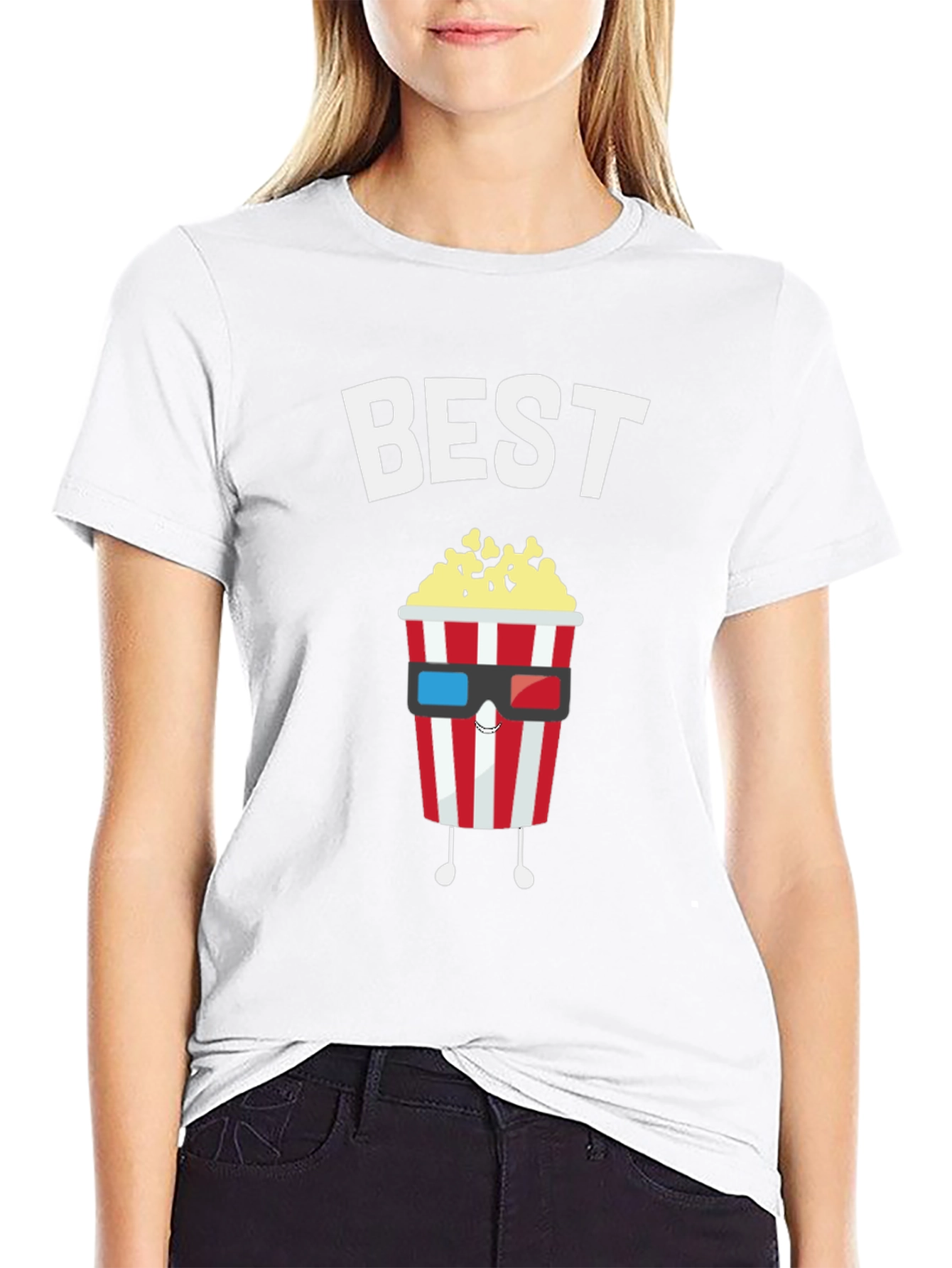 Best Movie Night Popcorn Graphic T-Shirt