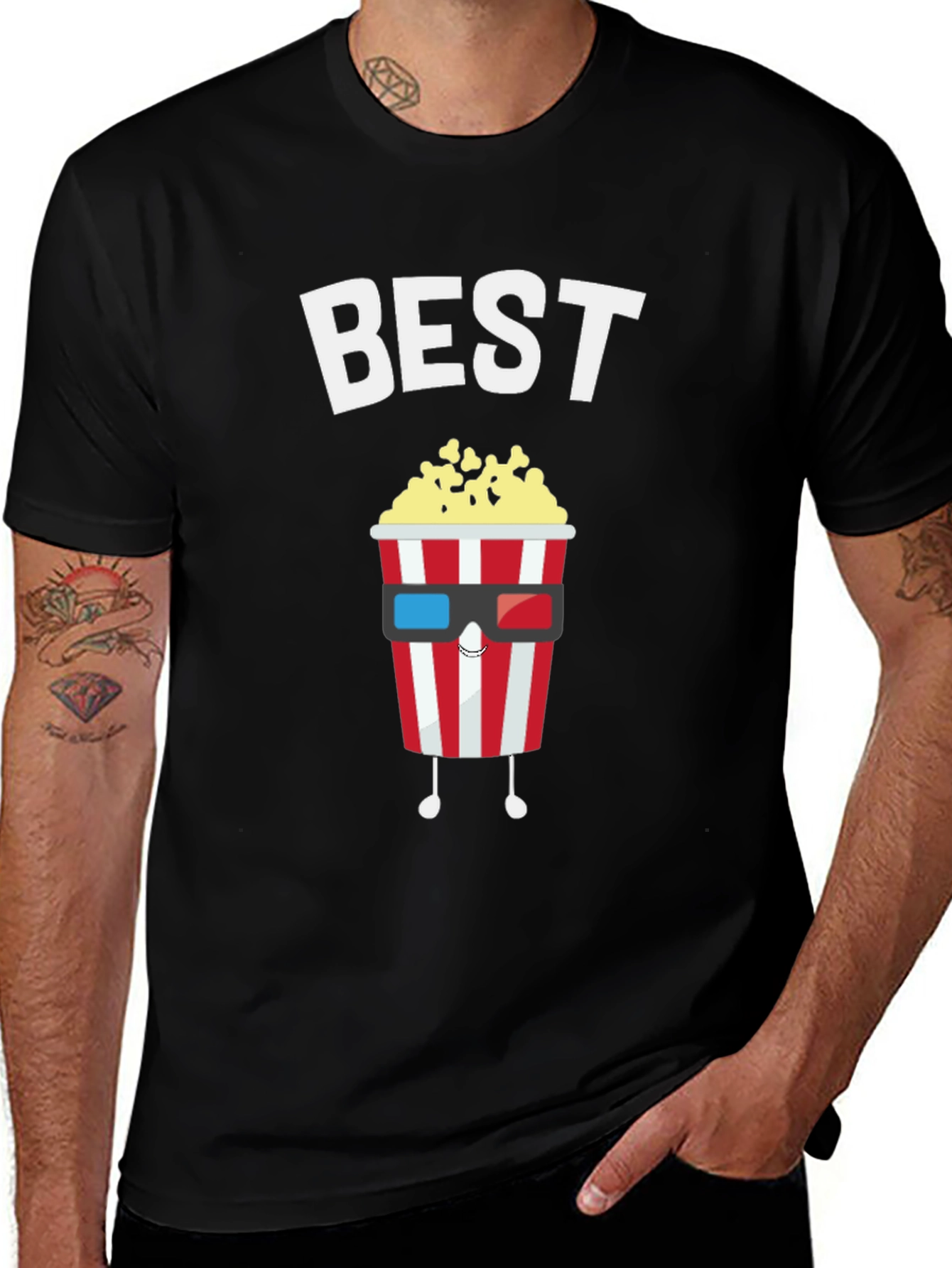 Best Movie Night Popcorn Graphic T-Shirt
