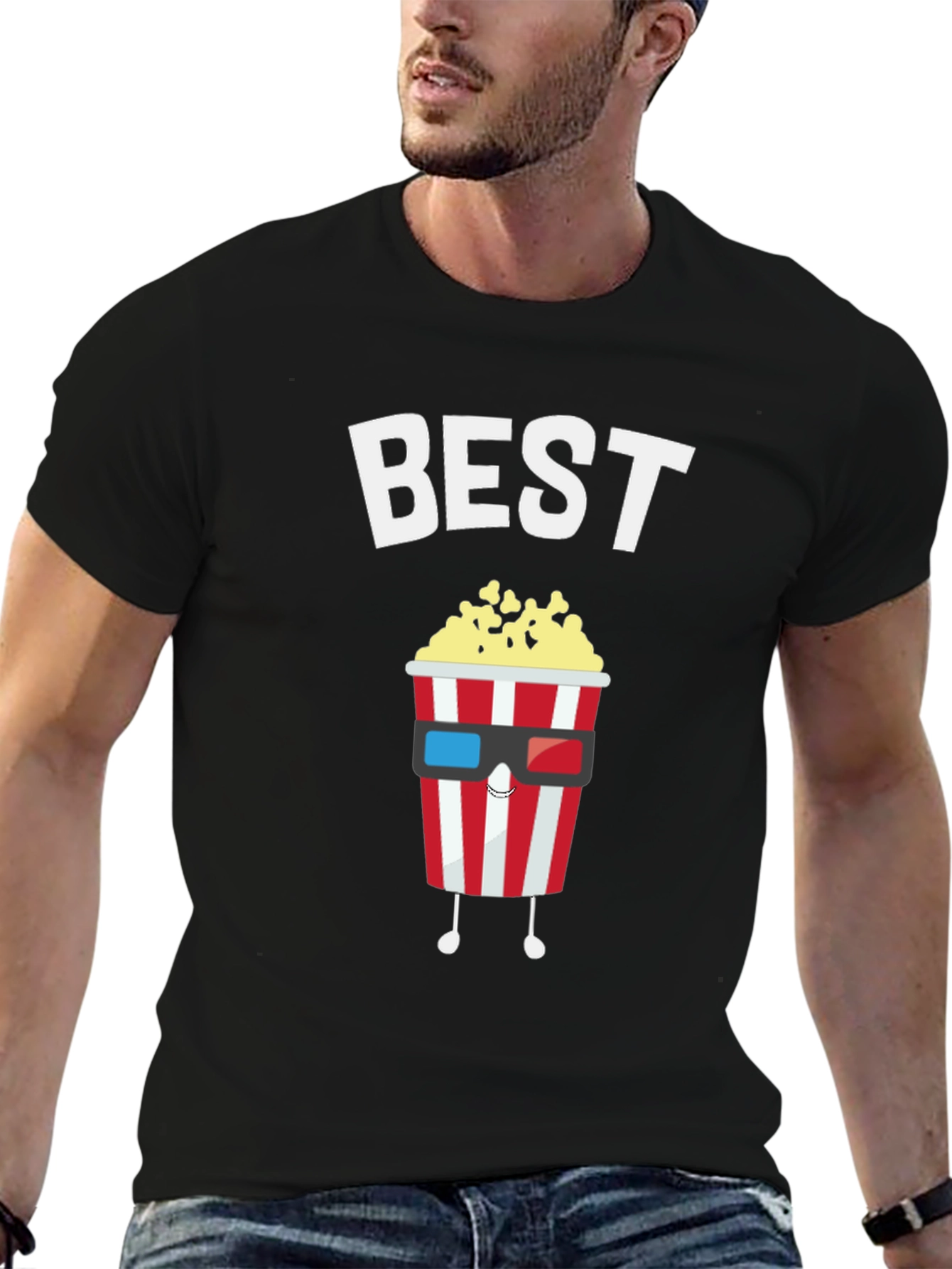 Best Movie Night Popcorn Graphic T-Shirt