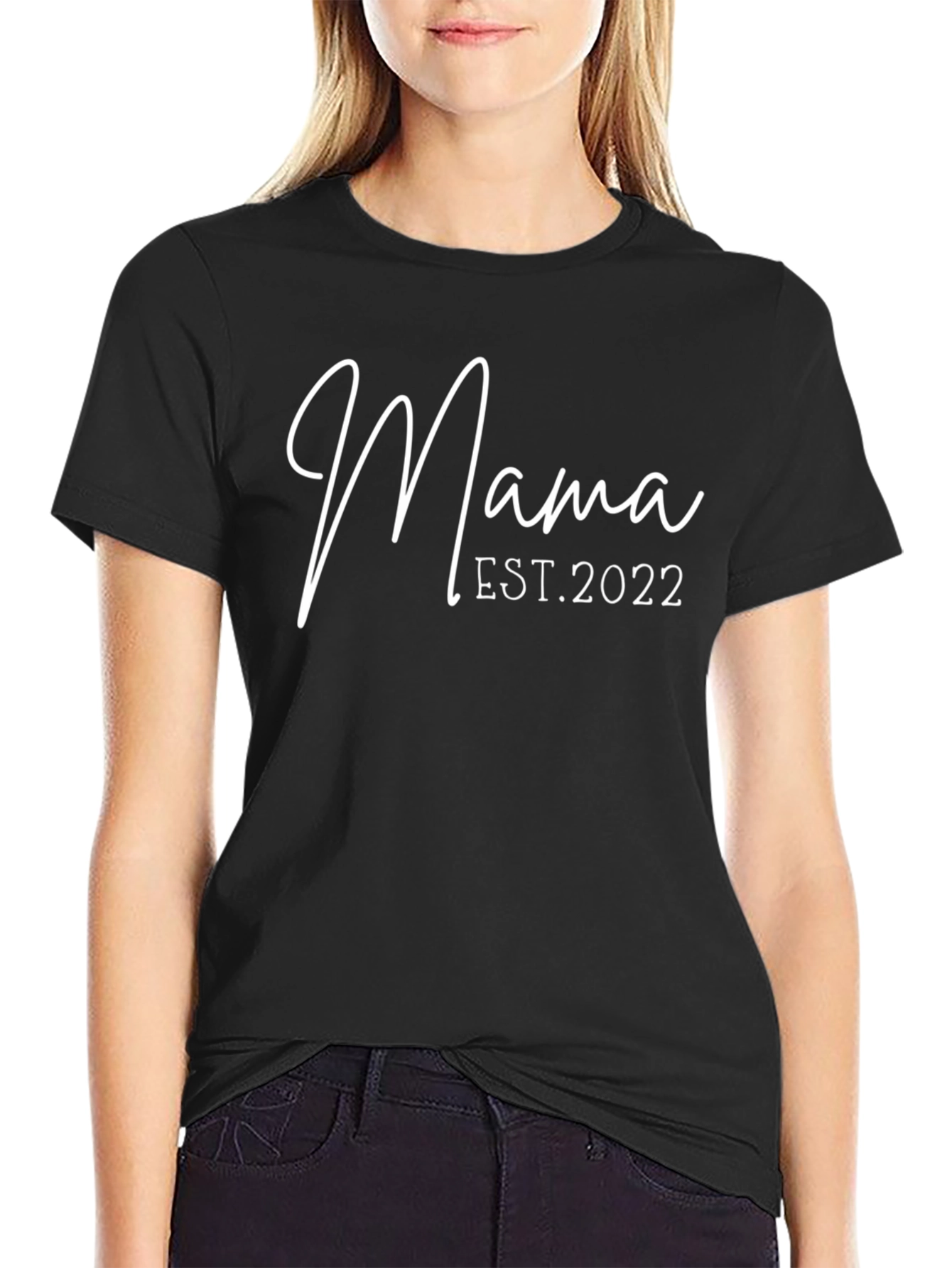 Mama Est. 2022 Black T-Shirt