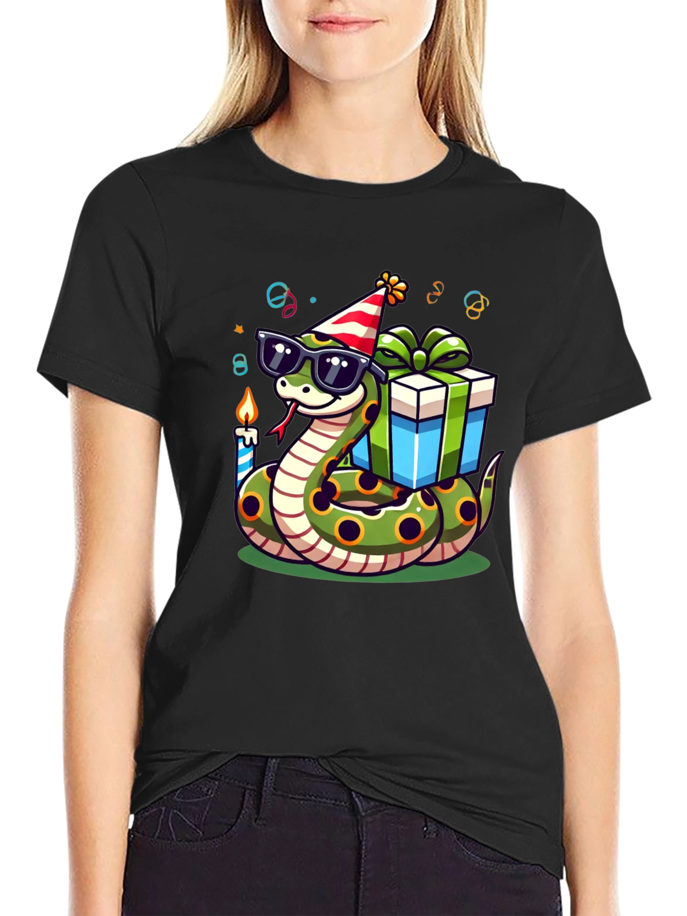 Birthday Snake T-Shirt: Party Reptile in Shades