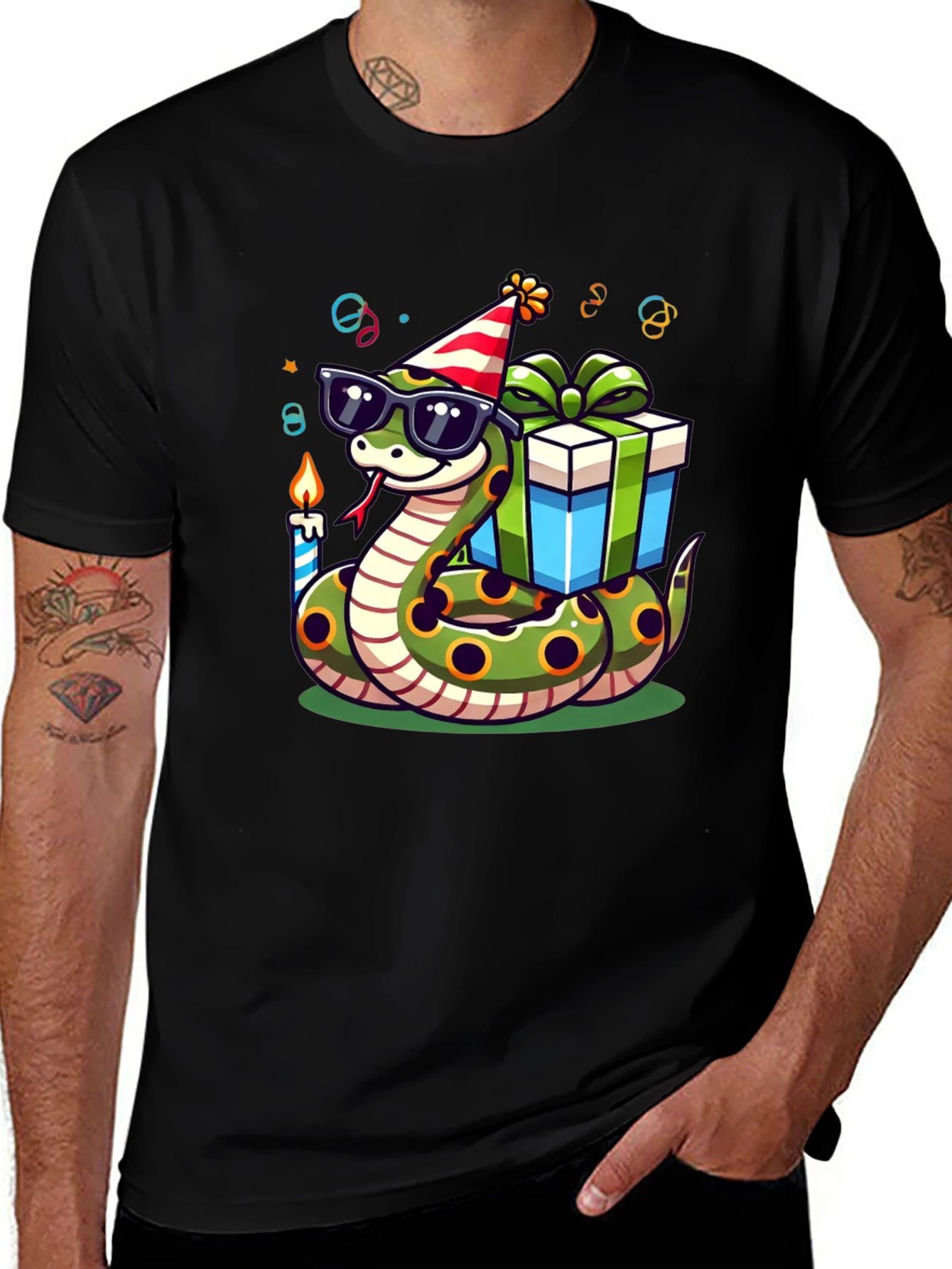 Birthday Snake T-Shirt: Party Reptile in Shades
