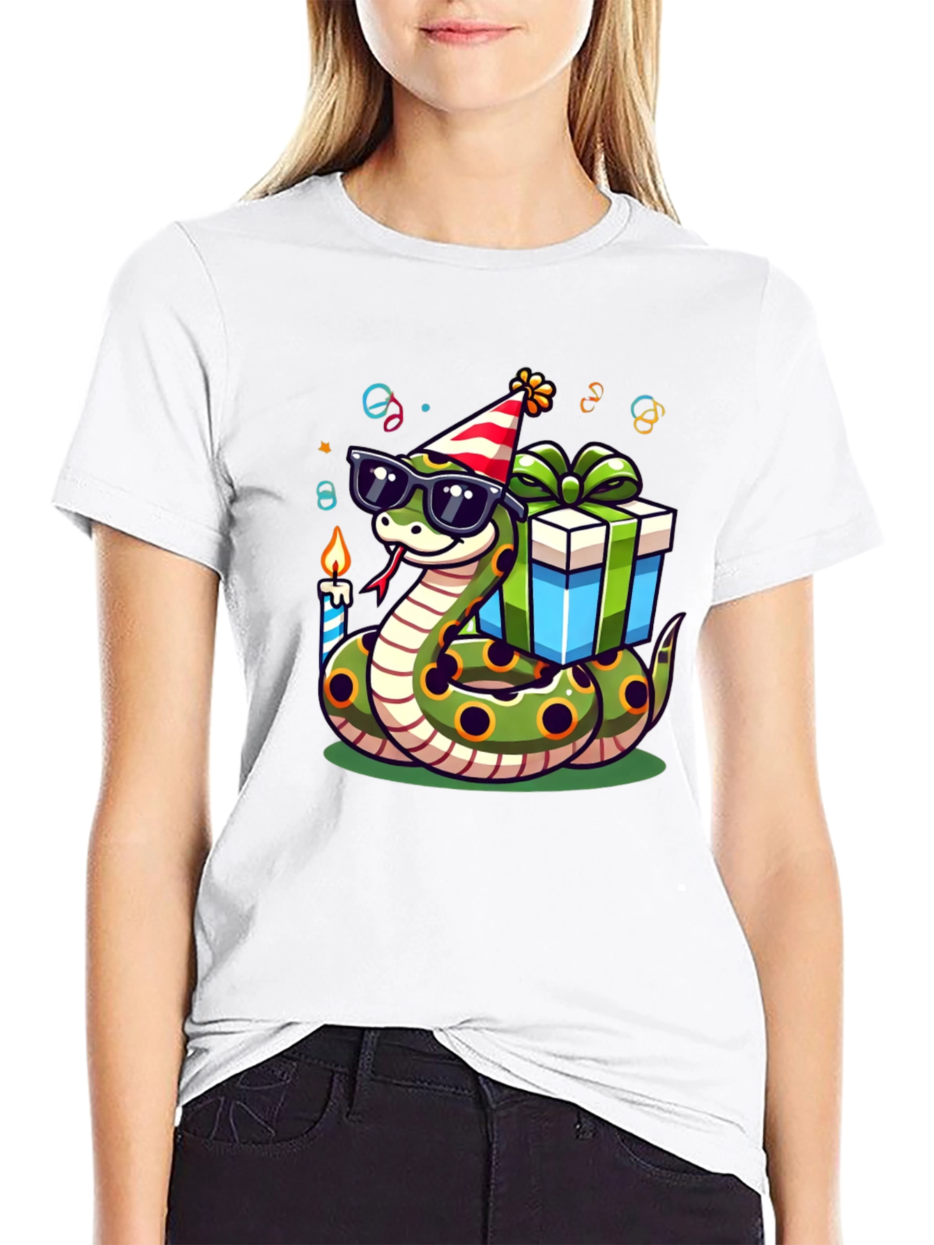 Birthday Snake T-Shirt: Party Reptile in Shades