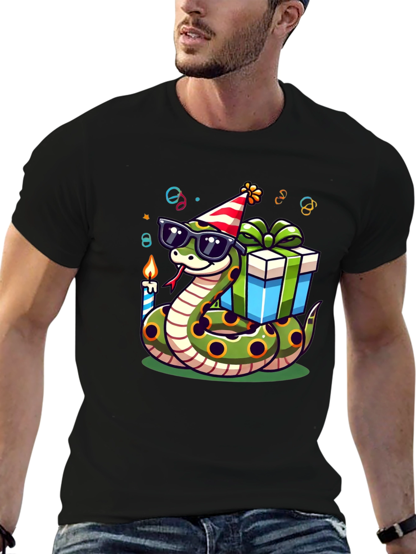 Birthday Snake T-Shirt: Party Reptile in Shades