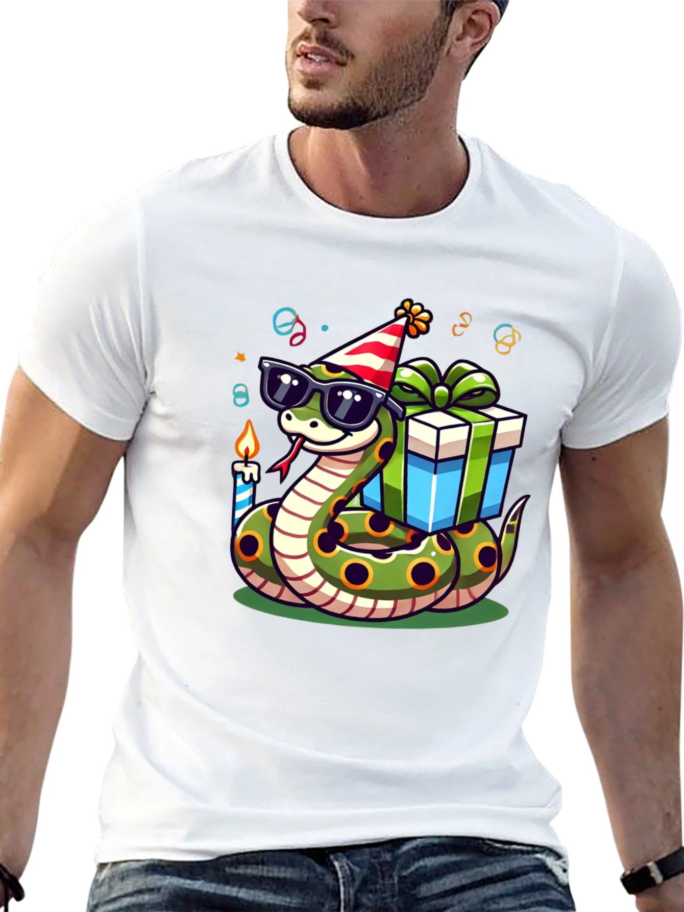 Birthday Snake T-Shirt: Party Reptile in Shades