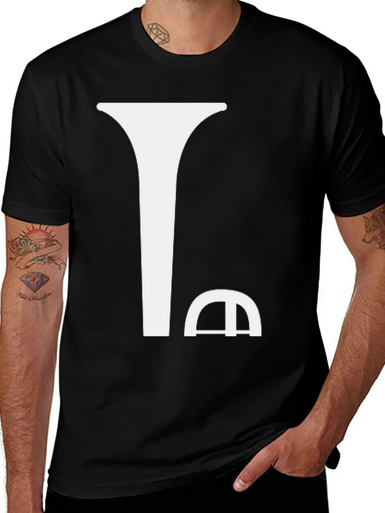 Abstract Funnel Black T-Shirt