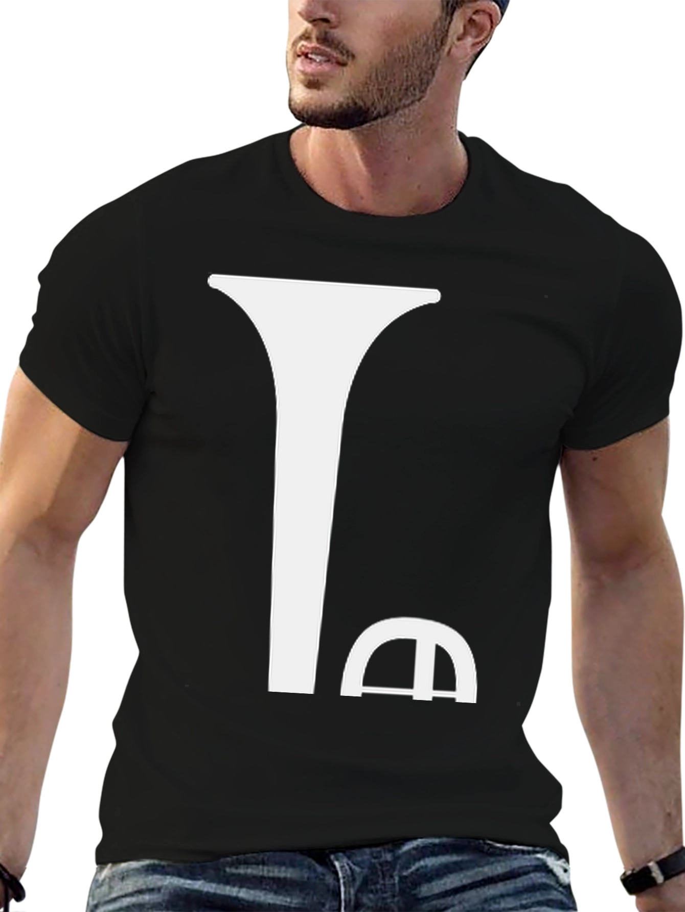 Abstract Funnel Black T-Shirt