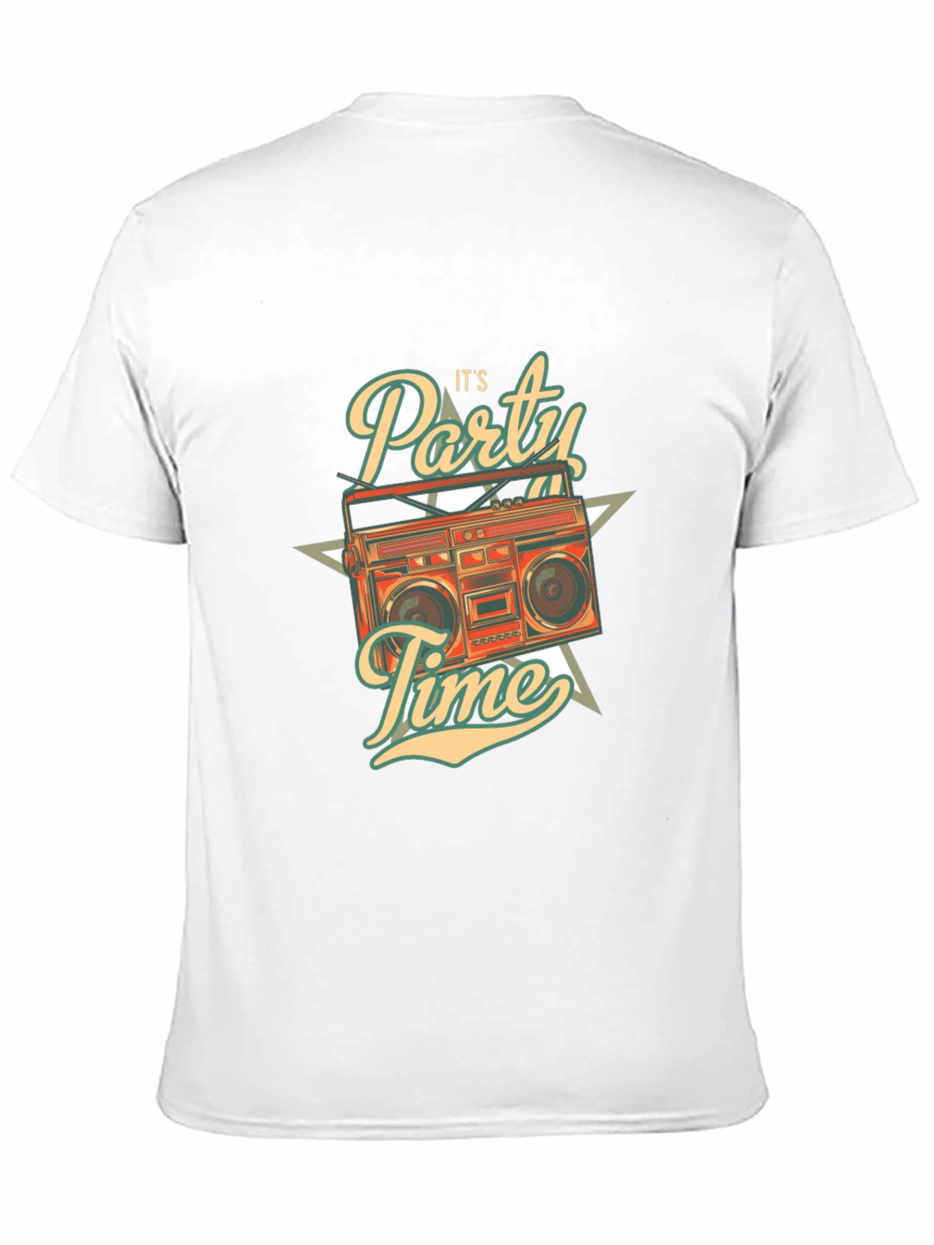 Retro Party Time Graphic T-Shirt - Black