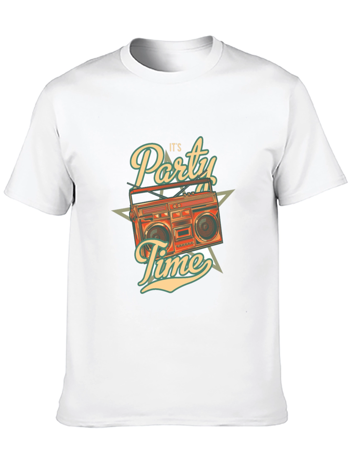 Retro Party Time Graphic T-Shirt - Black